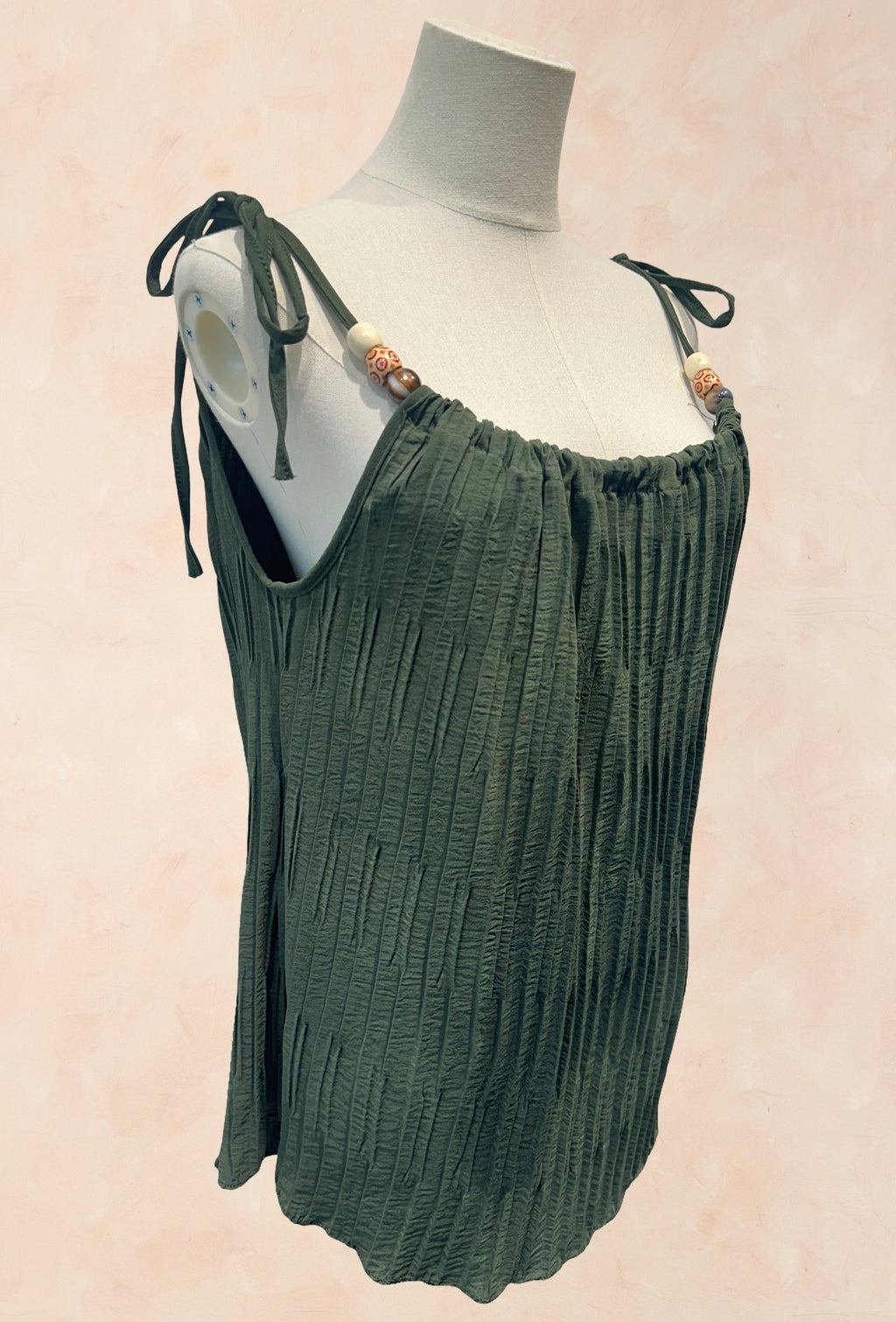 Top plissé à bretelles fines - Viscose