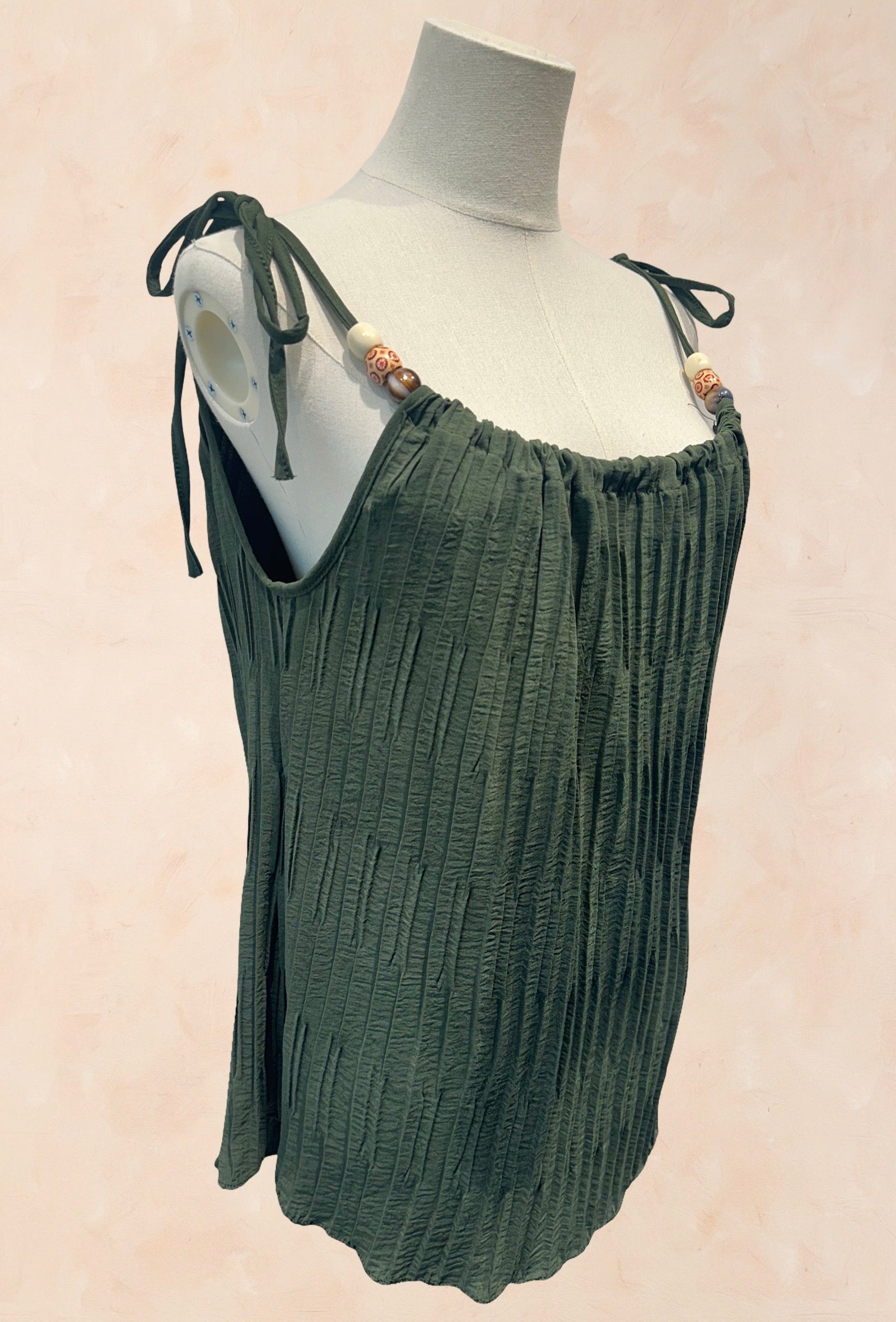 Top plissé à bretelles fines - Viscose