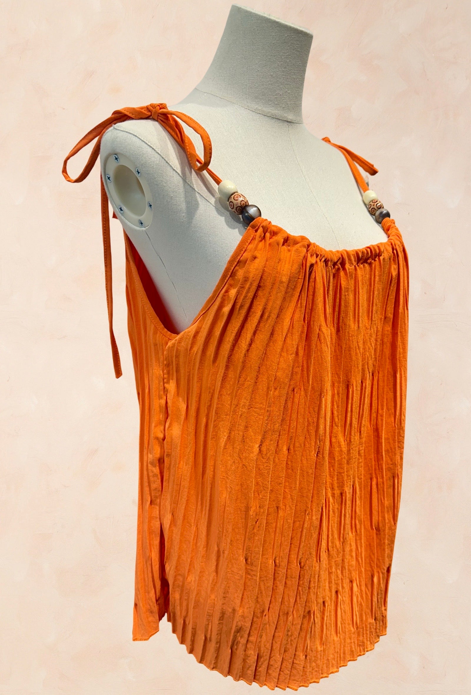 Top plissé à bretelles fines - Viscose