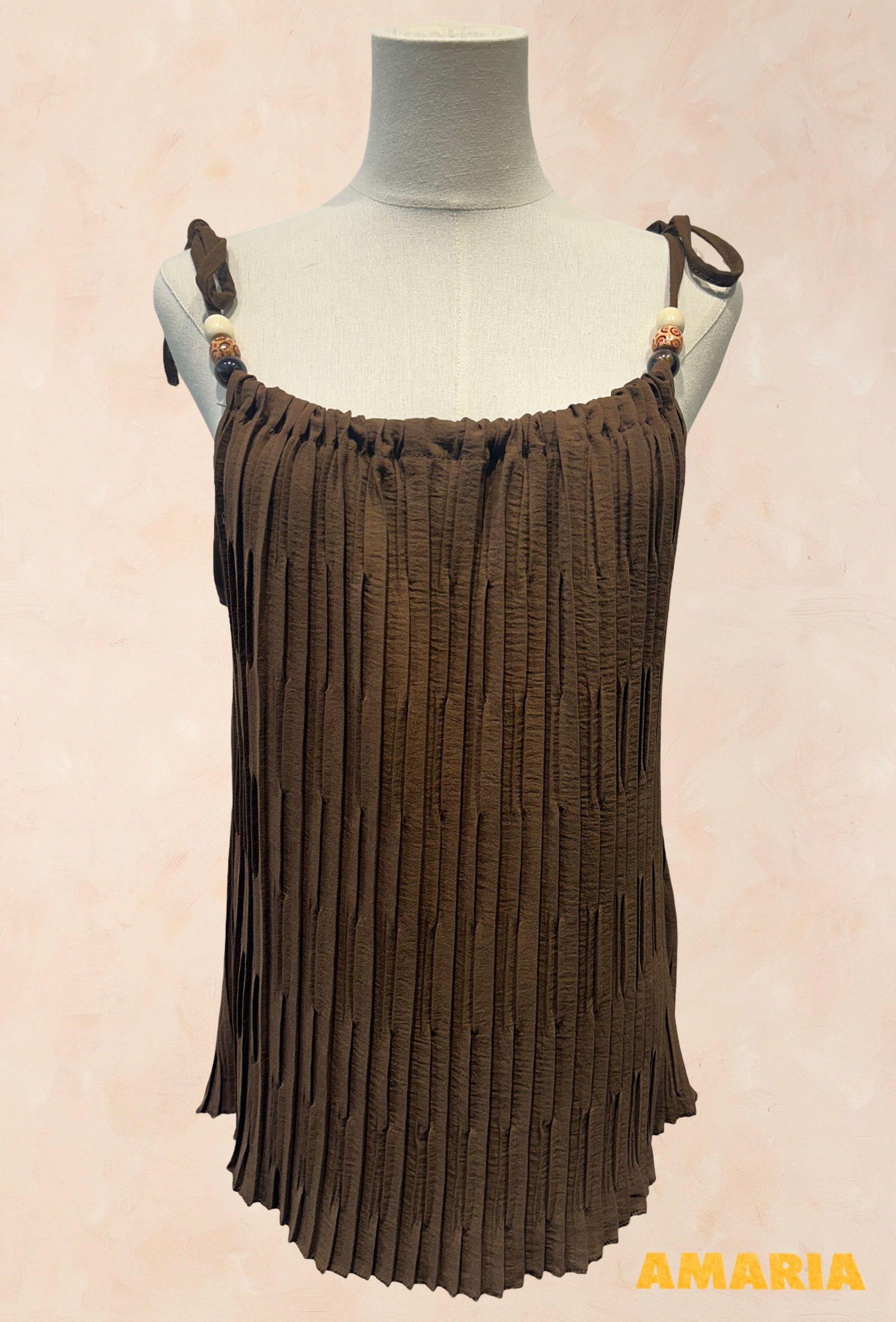 Top plissé à bretelles fines - Viscose