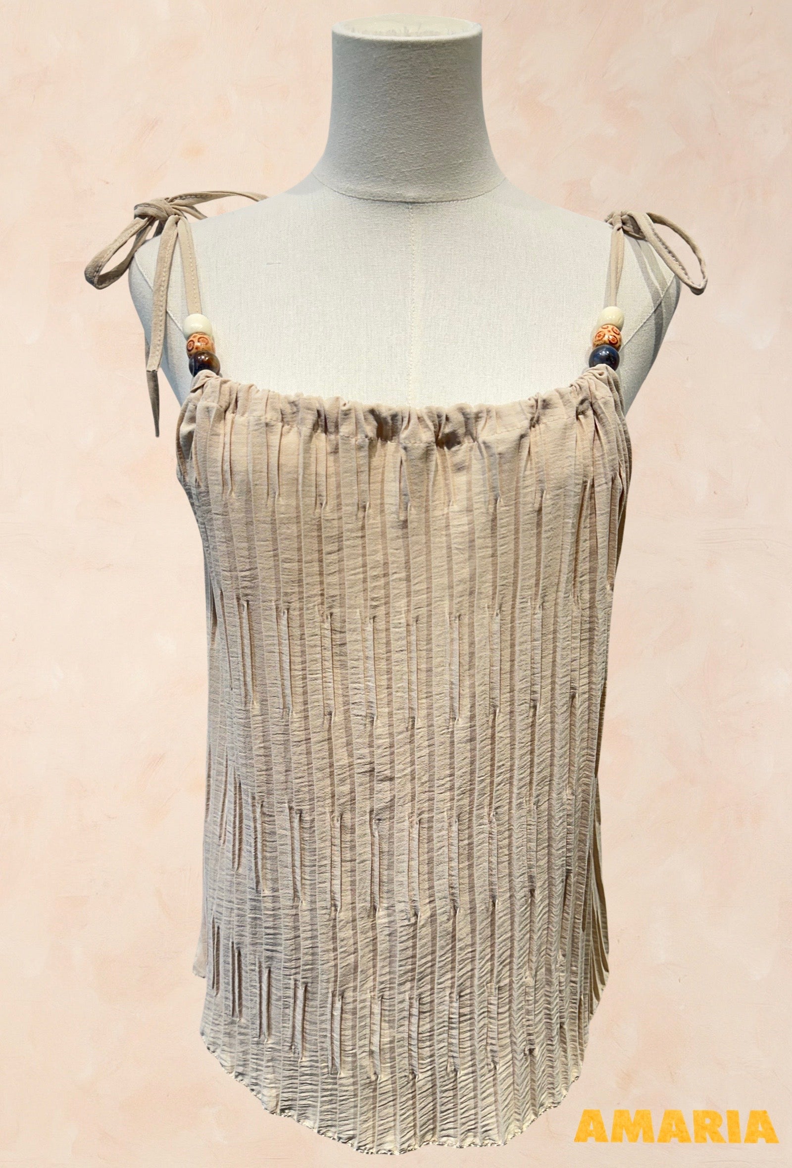 Top plissé à bretelles fines - Viscose