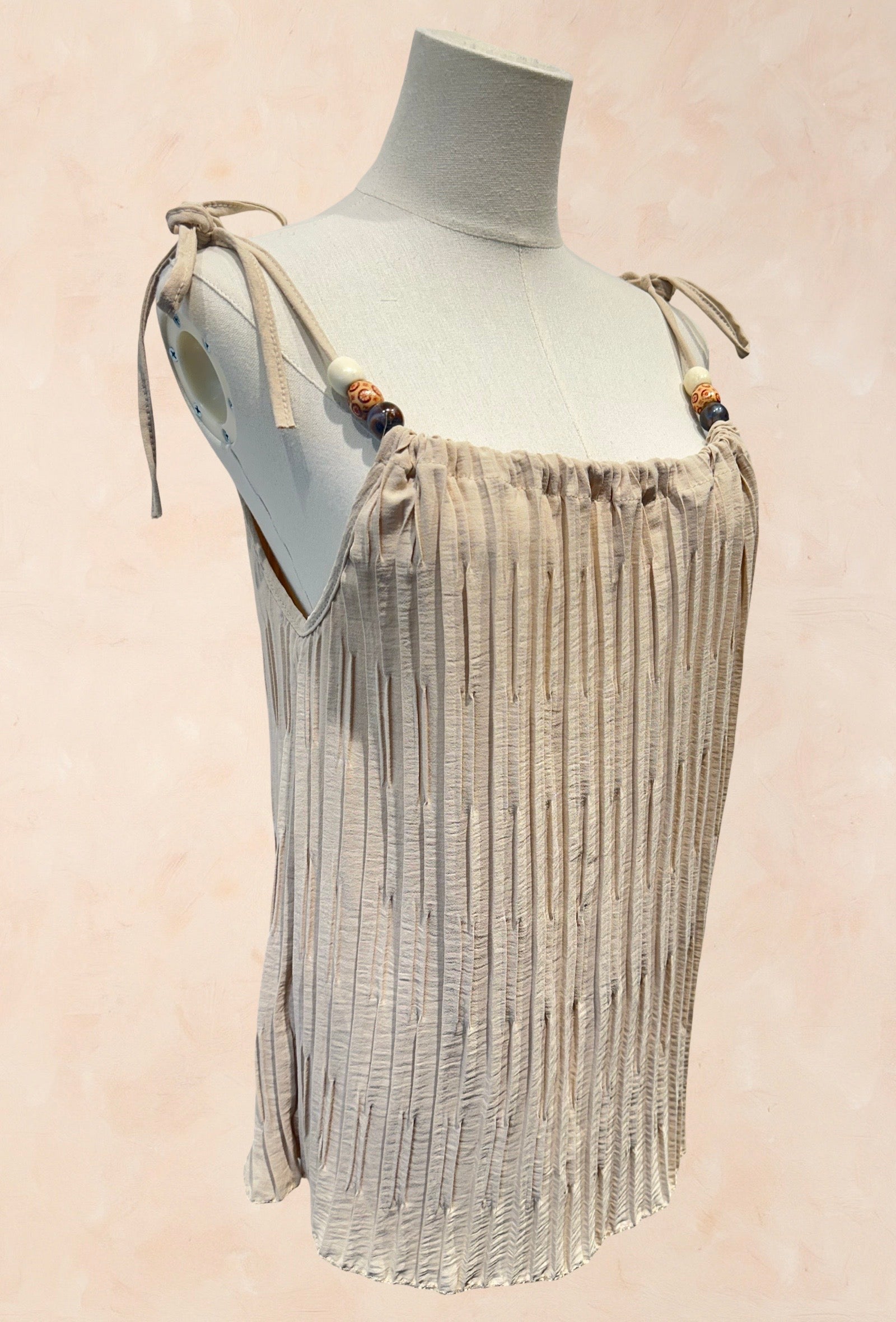 Top plissé à bretelles fines - Viscose