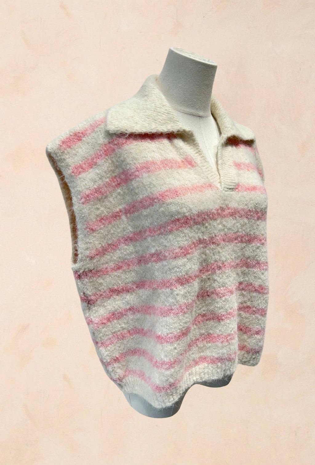 Pull sans manches à rayures avec col LAINE
