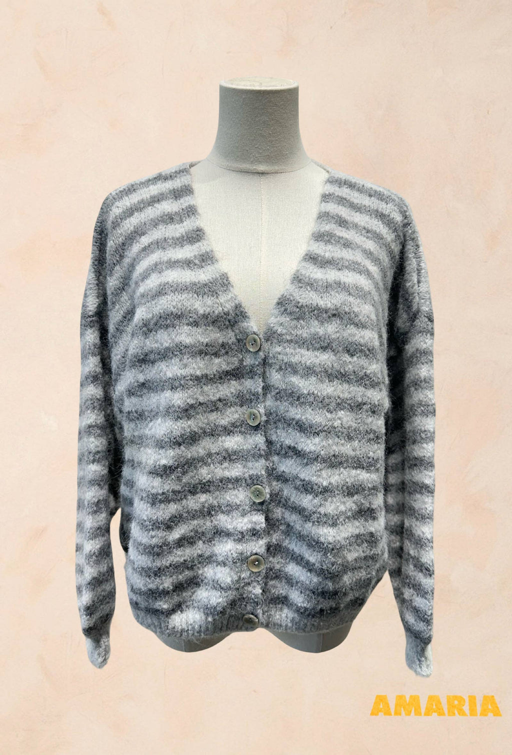 Gilet rayé oversize en maille douce LAINE