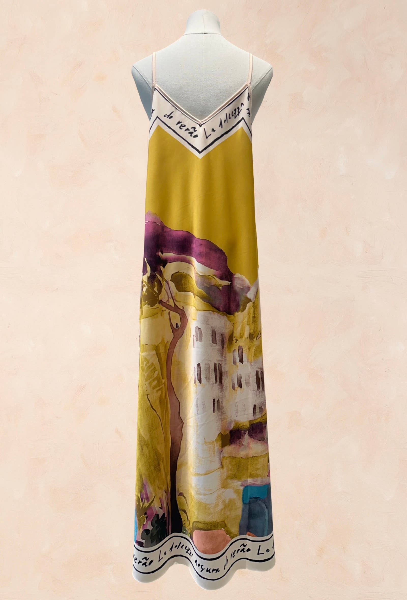 Robe Viscose Soie Imprimé Fluide à Bretelles VISCOSE