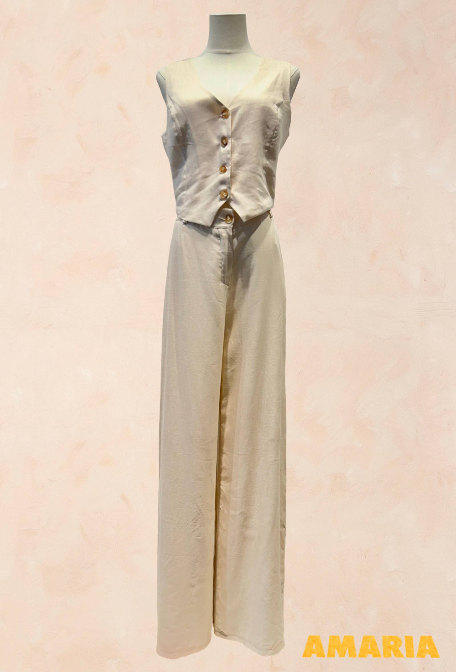 Ensemble Gilet et Pantalon Large Femme VISCOSE LIN