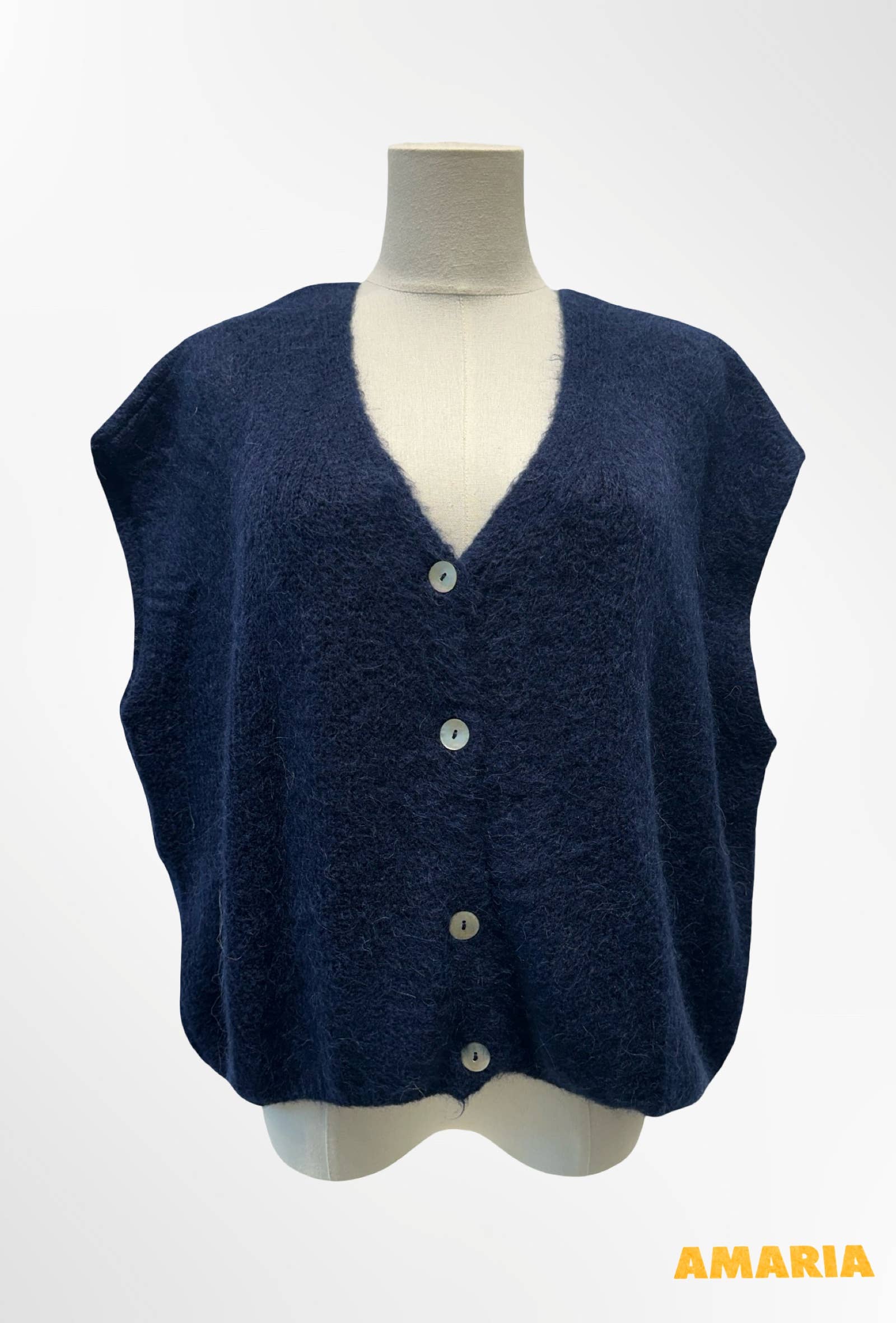 Gilet Sans Manches – Maille Douce Boutons ALPAGA