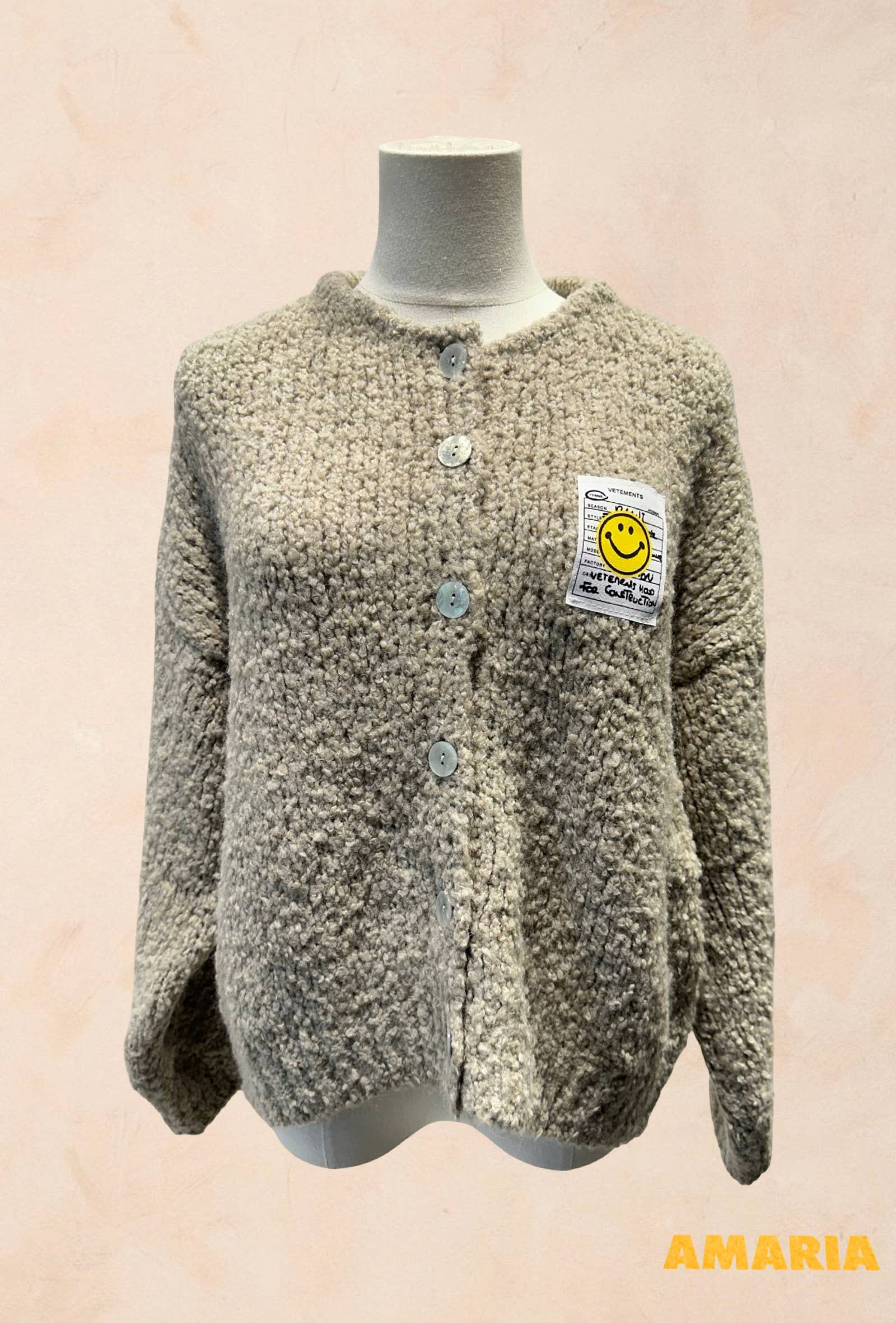 Gilet bouclette avec patch Smiley LAINE APLAGA