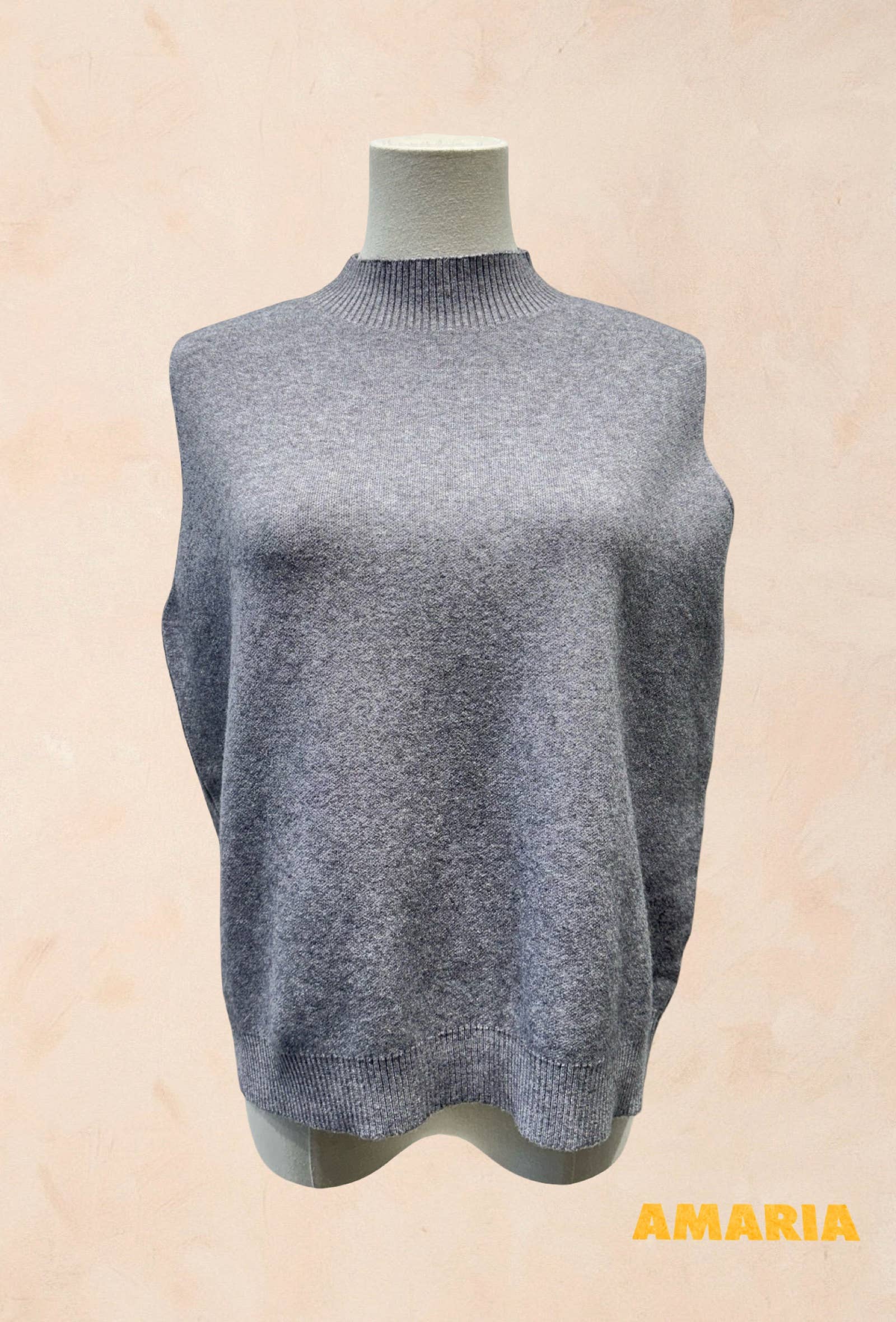 Débardeur en maille col montant VISCOSE
