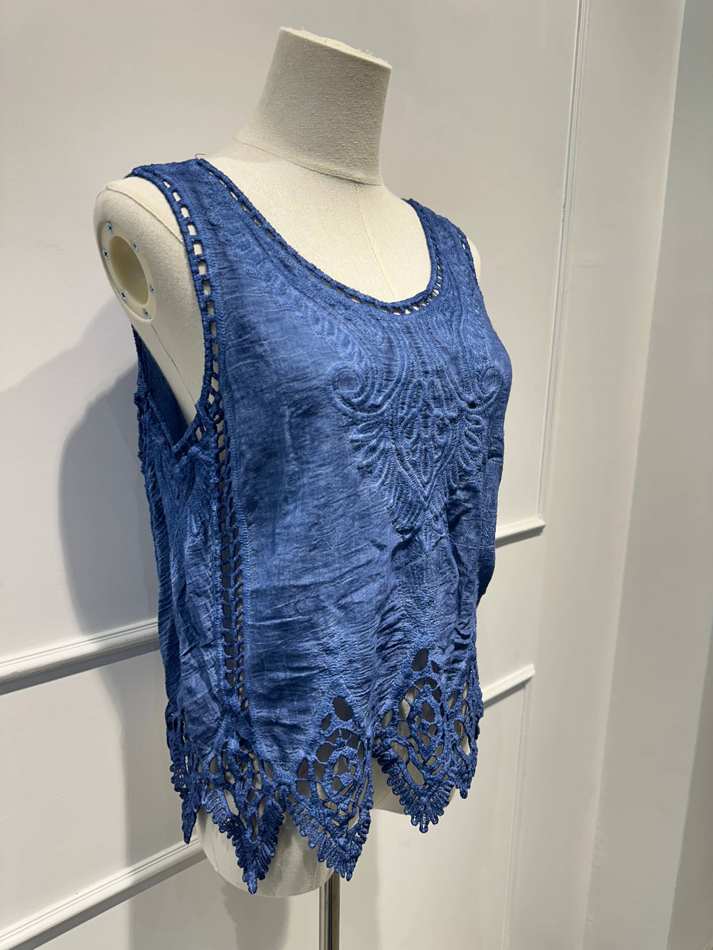Débardeur Brodé en Dentelle