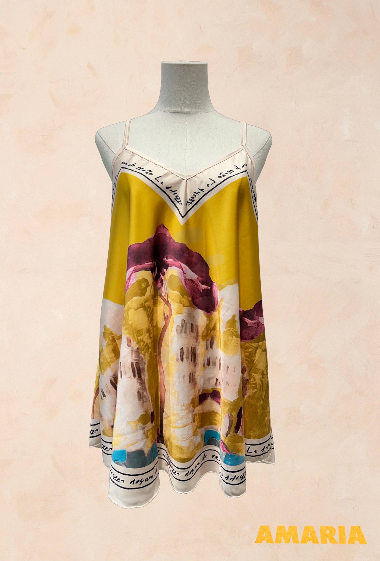 Top Carré en Satin Imprimé Art VISCOSE SOIE