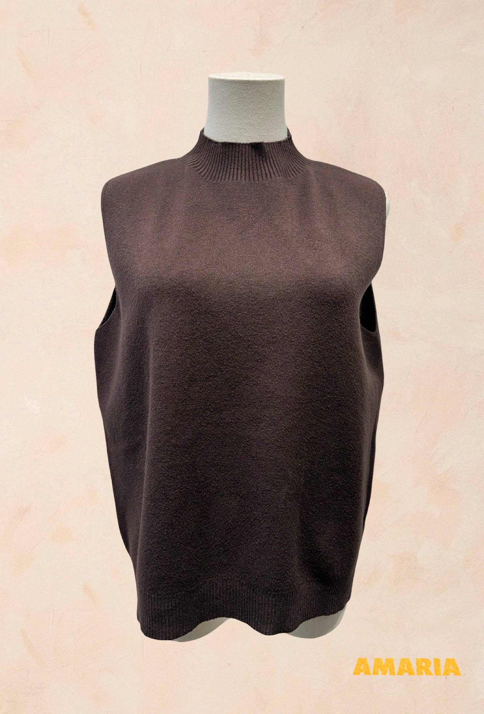 Débardeur en maille col montant VISCOSE