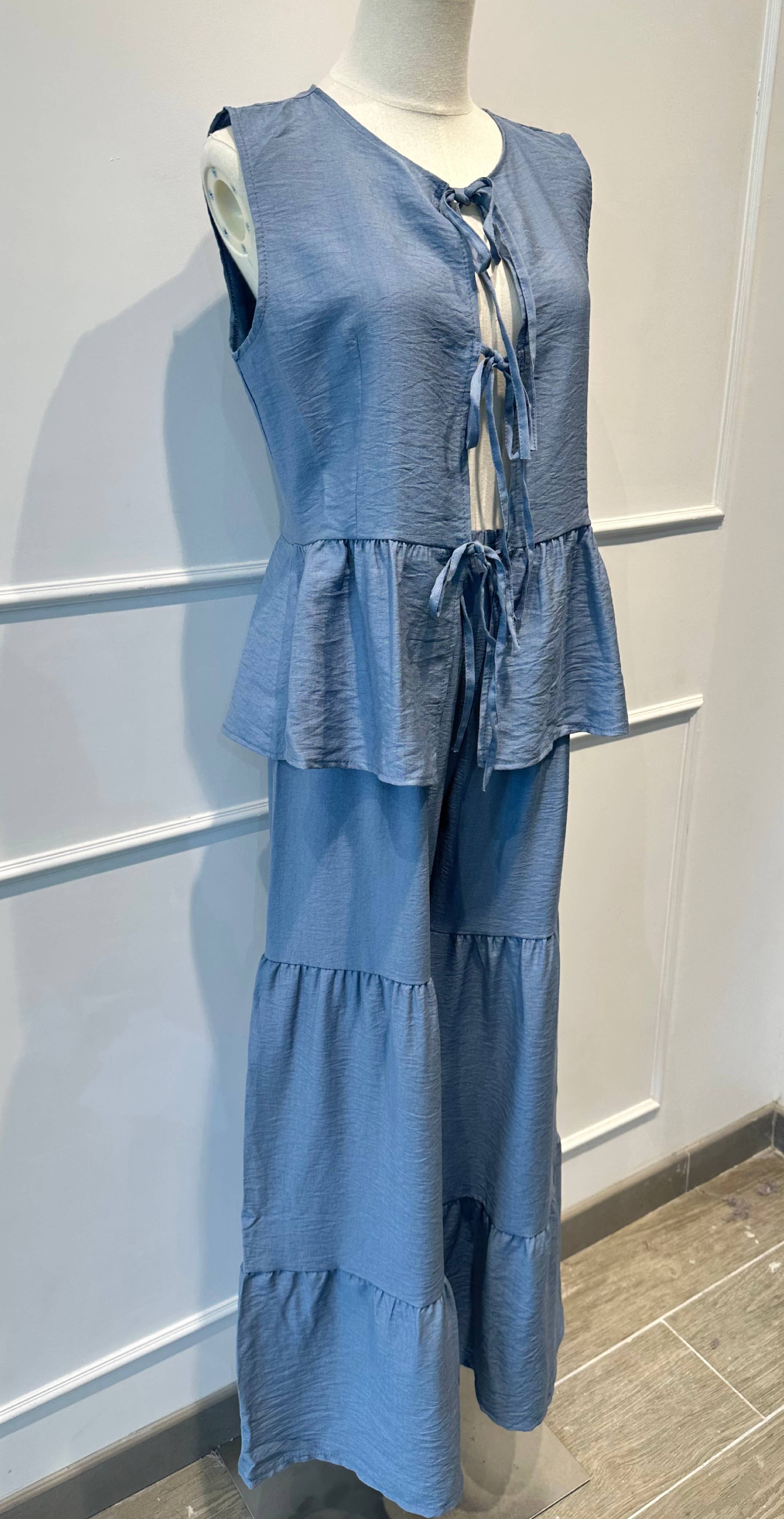 Ensemble fluide pantalon gilet sans manches –