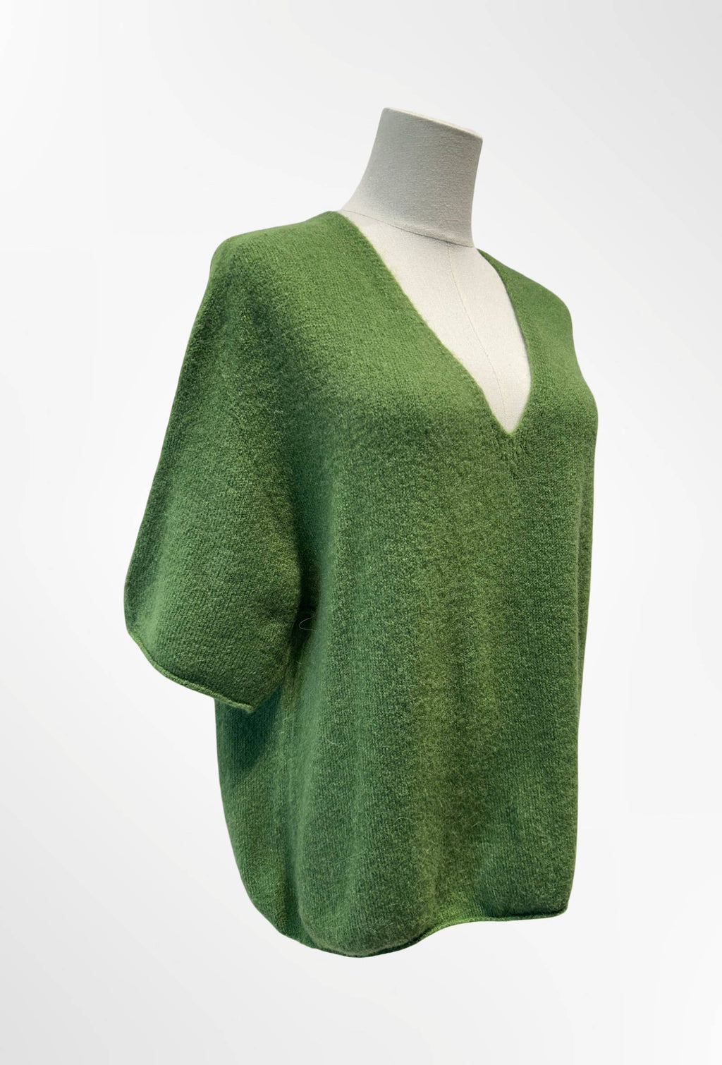 Pull col V manches courtes ALPAGA/ LAINE