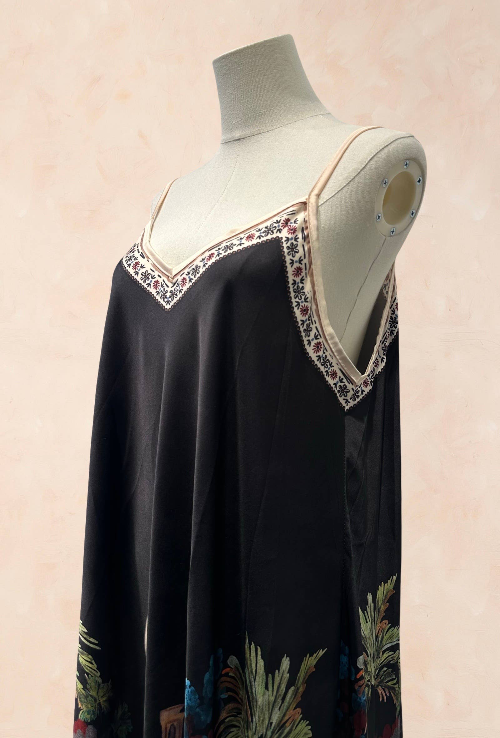 Robe bohème à bretelles – Imprimé paysage méditerrané