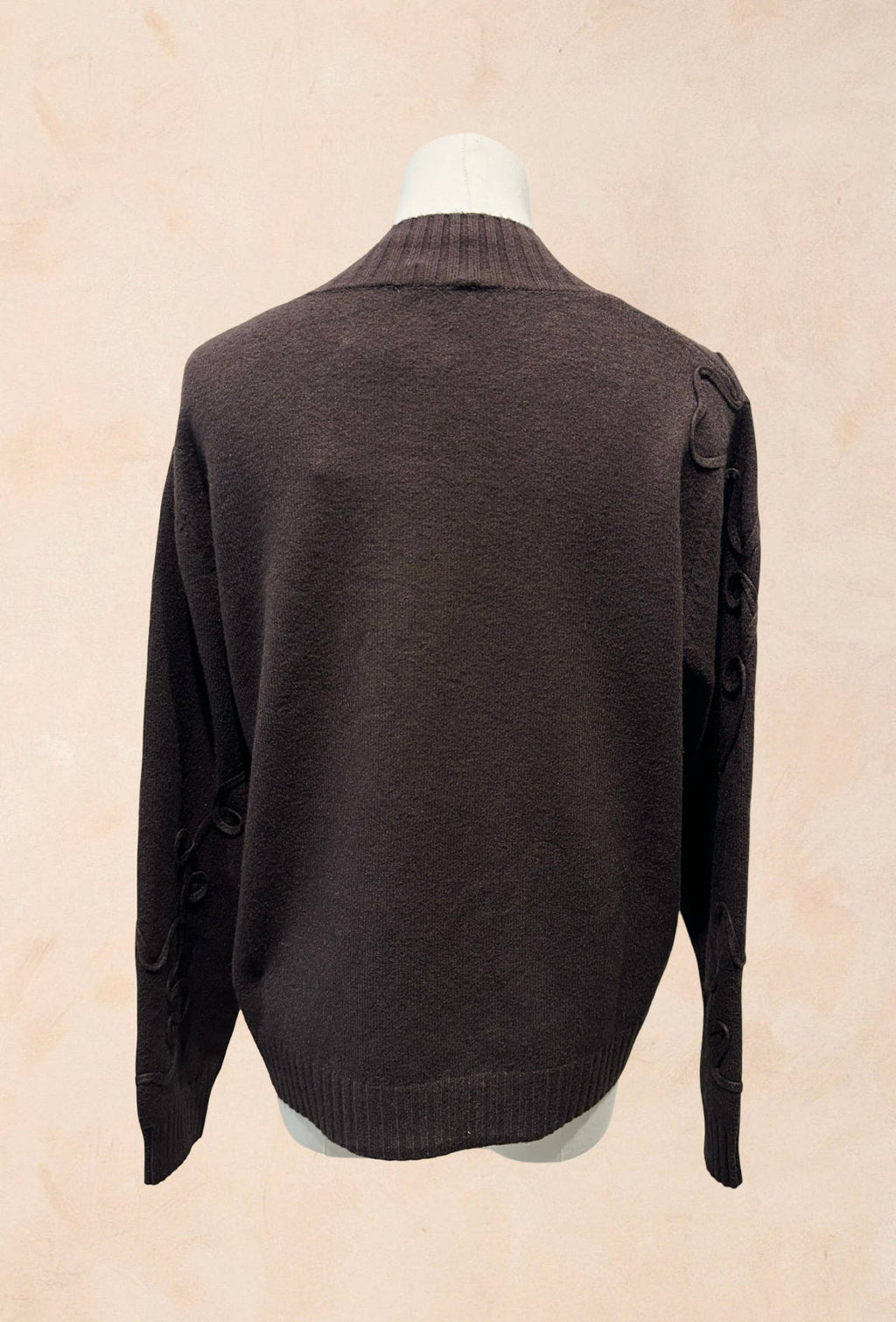 Pull Manches Longues à Motifs Reliefs Abstraits