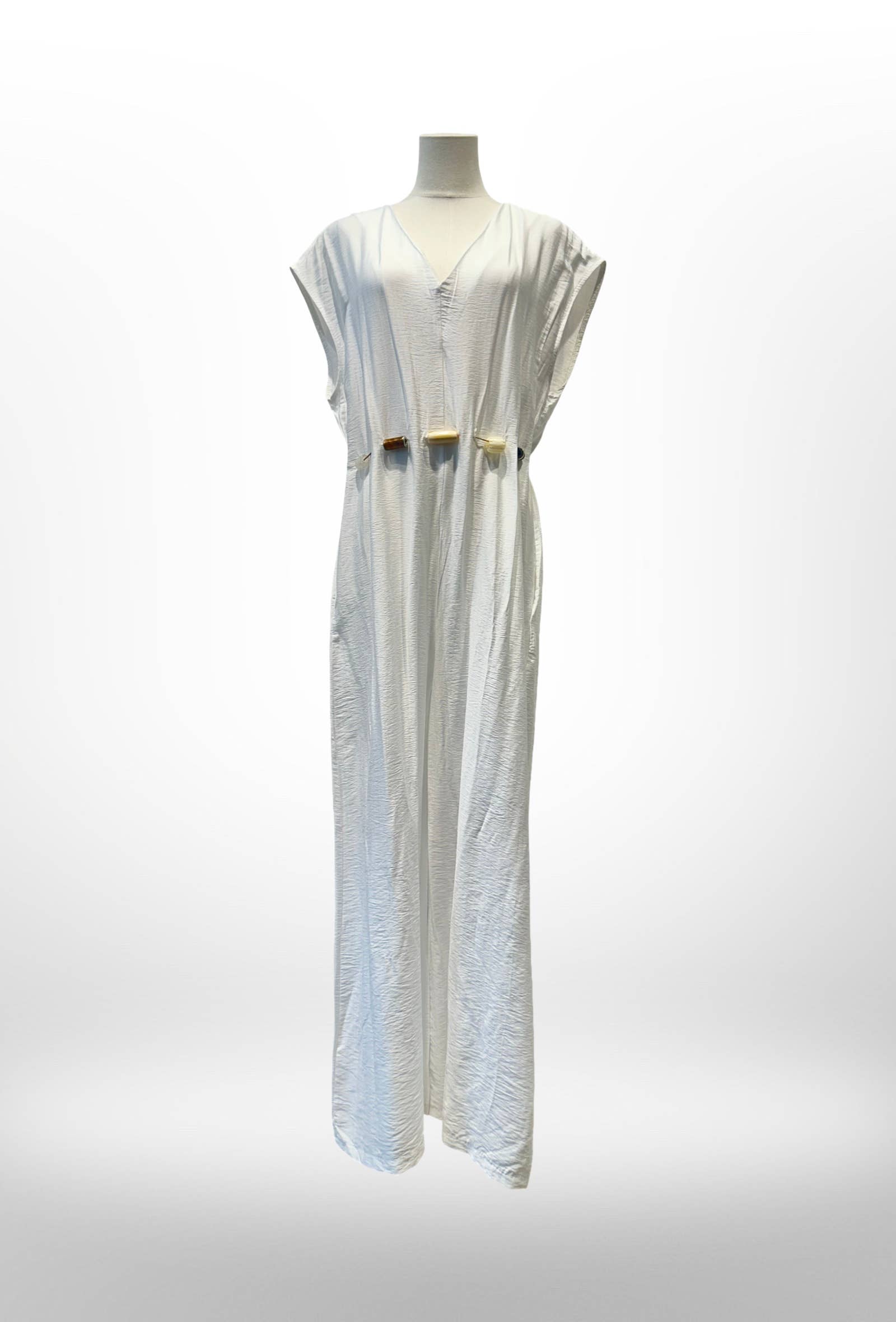 Robe Combinaison Longue avec Ceinture de Perles