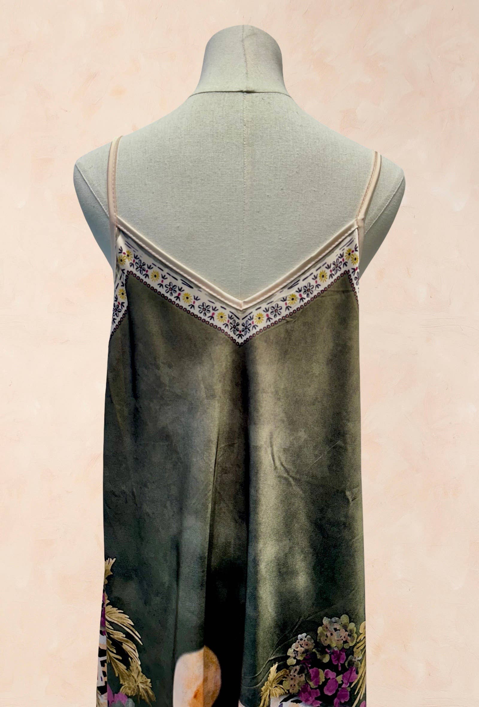 Robe bohème à bretelles – Imprimé paysage méditerrané
