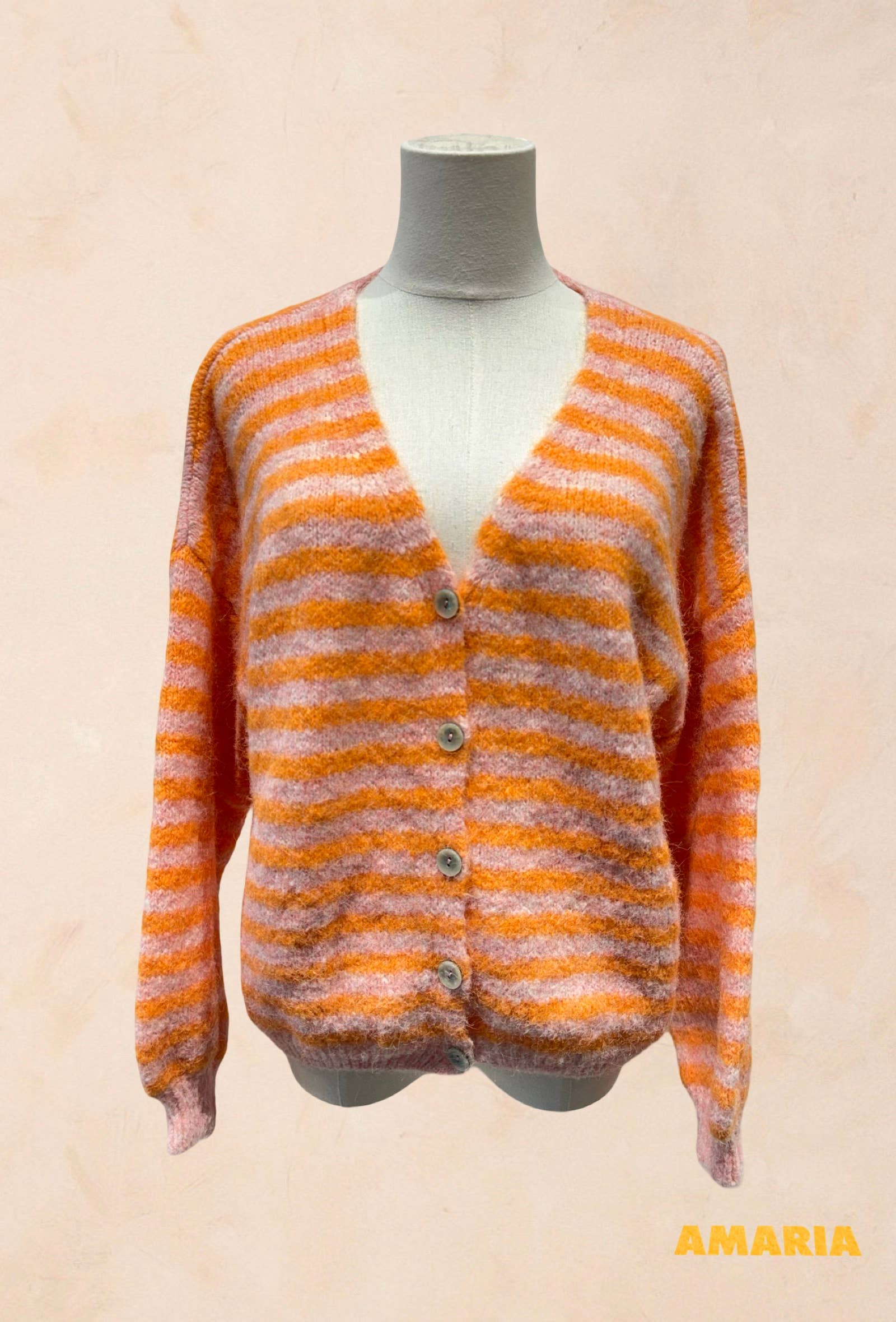 Gilet rayé oversize en maille douce LAINE