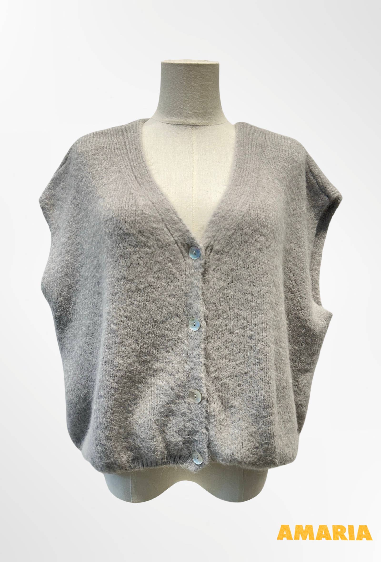 Gilet Sans Manches – Maille Douce Boutons ALPAGA