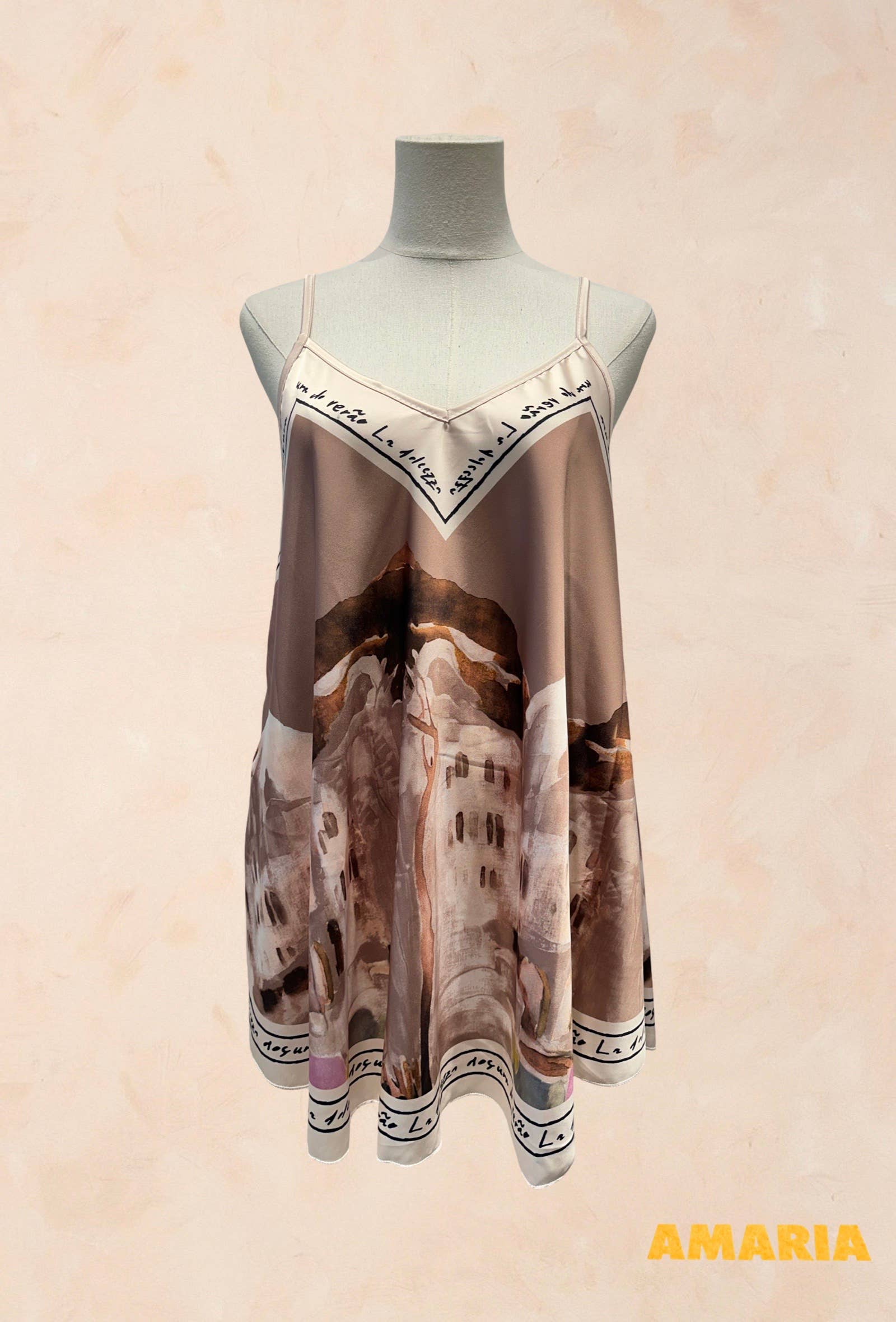Top Carré en Satin Imprimé Art VISCOSE SOIE