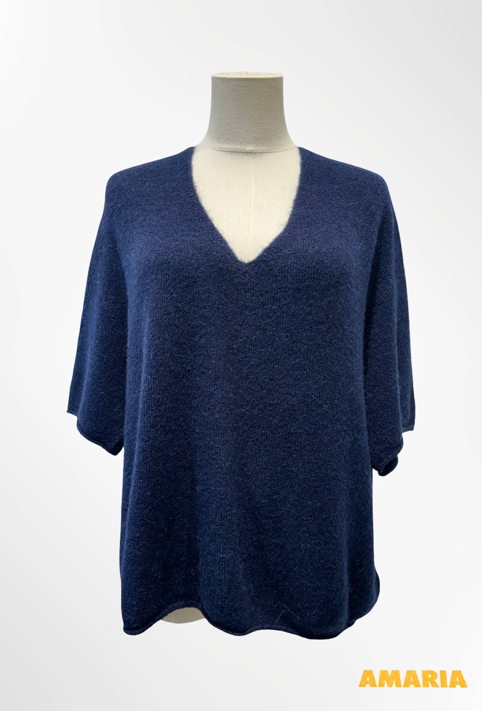 Pull col V manches courtes ALPAGA/ LAINE