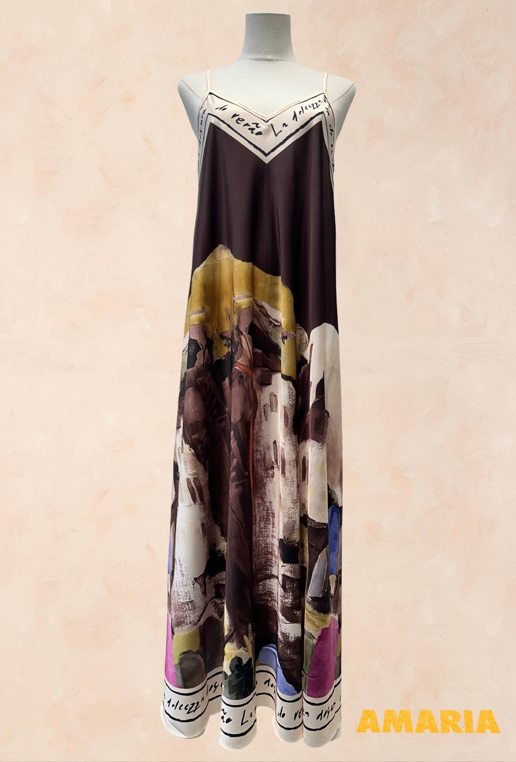 Robe Viscose Soie Imprimé Fluide à Bretelles VISCOSE