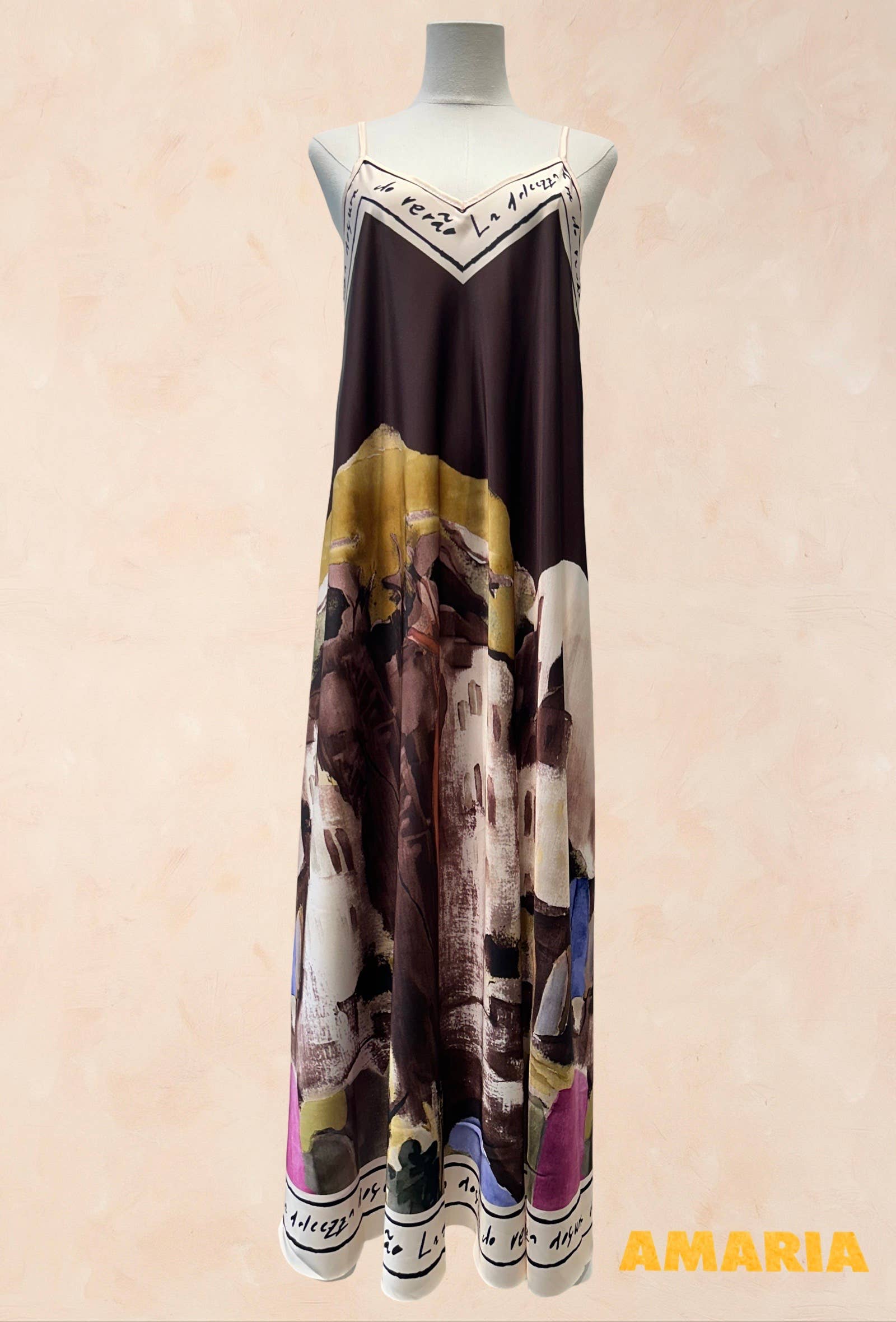 Robe Viscose Soie Imprimé Fluide à Bretelles VISCOSE