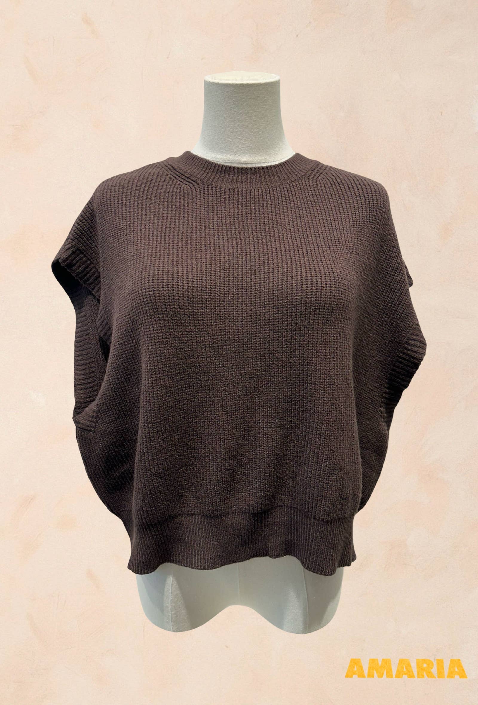 Pull Sans Manches Oversize en Maille – VISCOSE