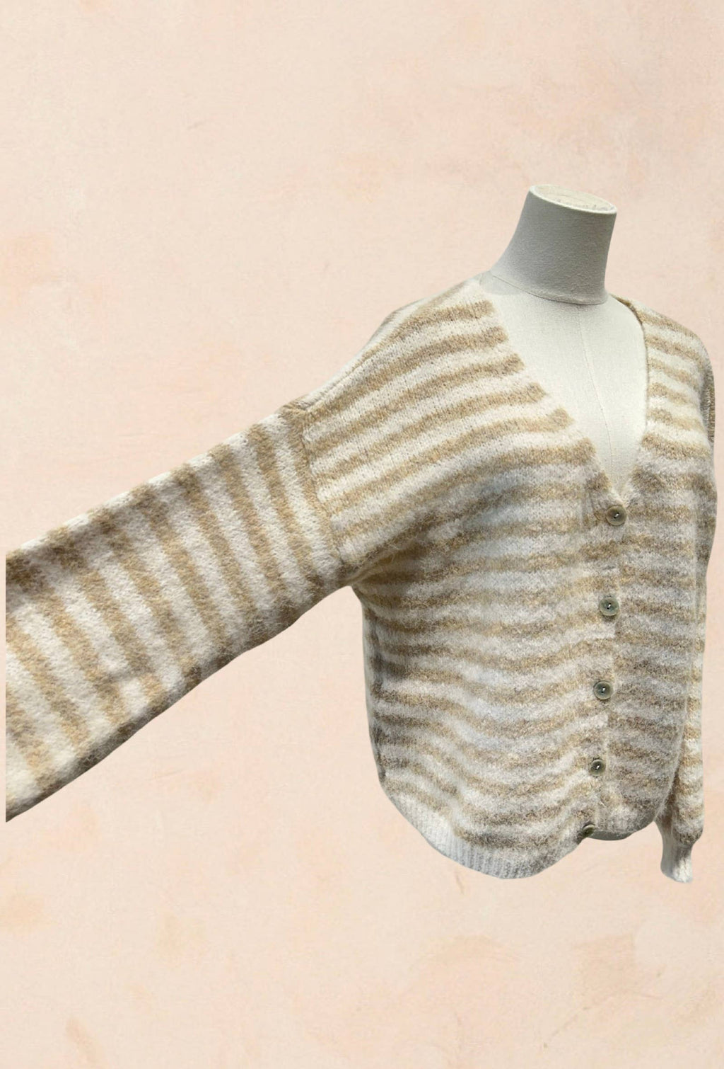 Gilet rayé oversize en maille douce LAINE