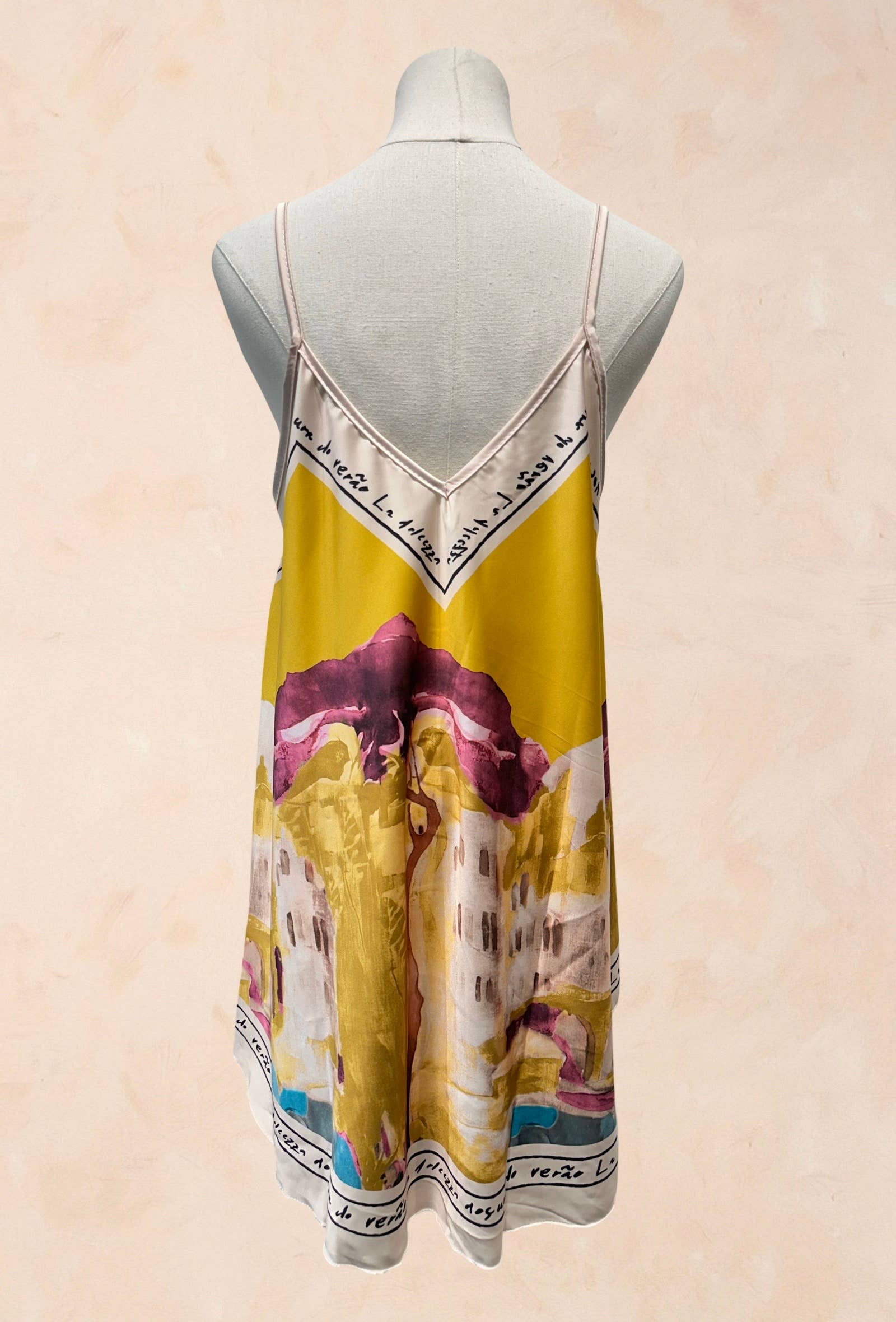 Top Carré en Satin Imprimé Art VISCOSE SOIE