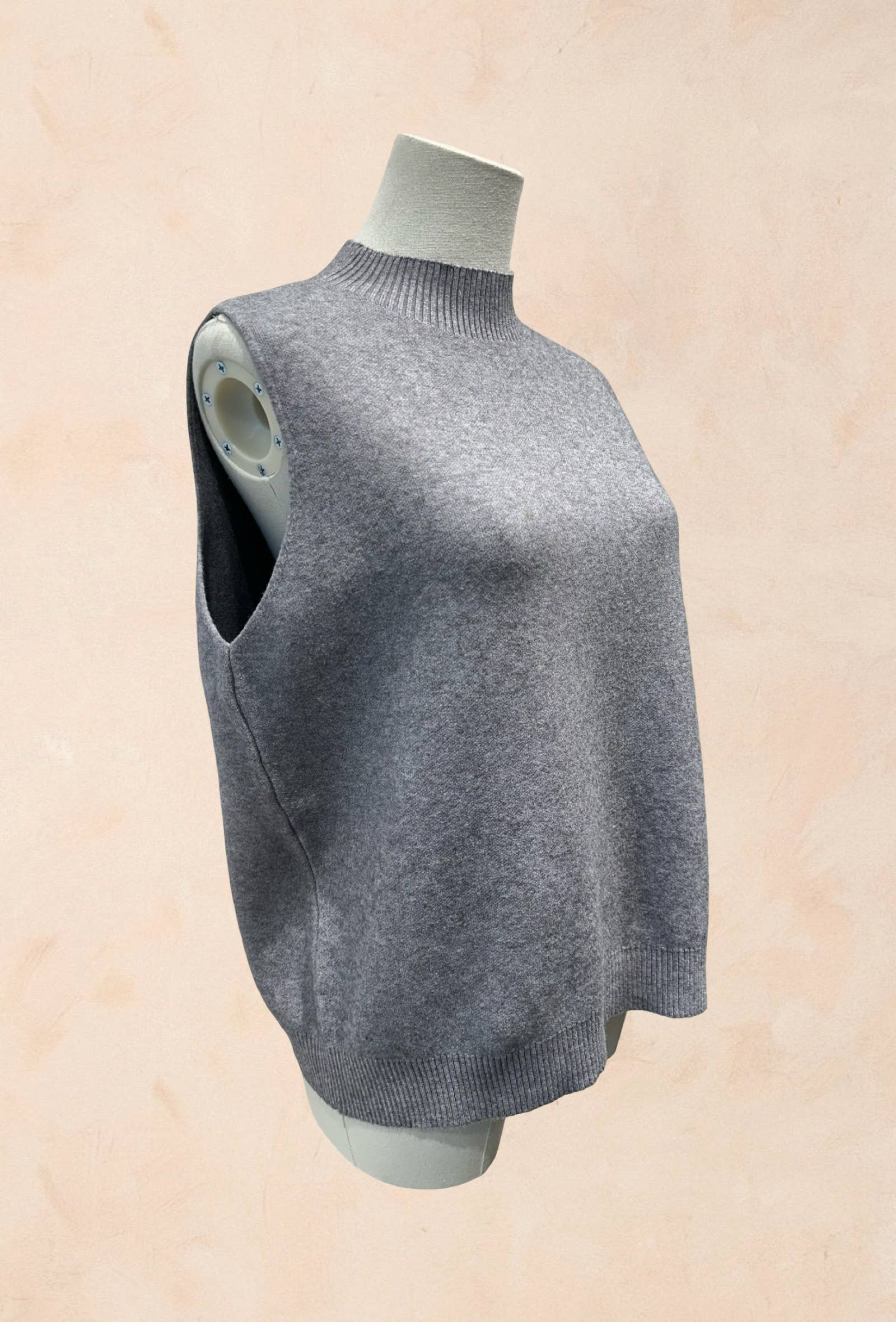 Débardeur en maille col montant VISCOSE