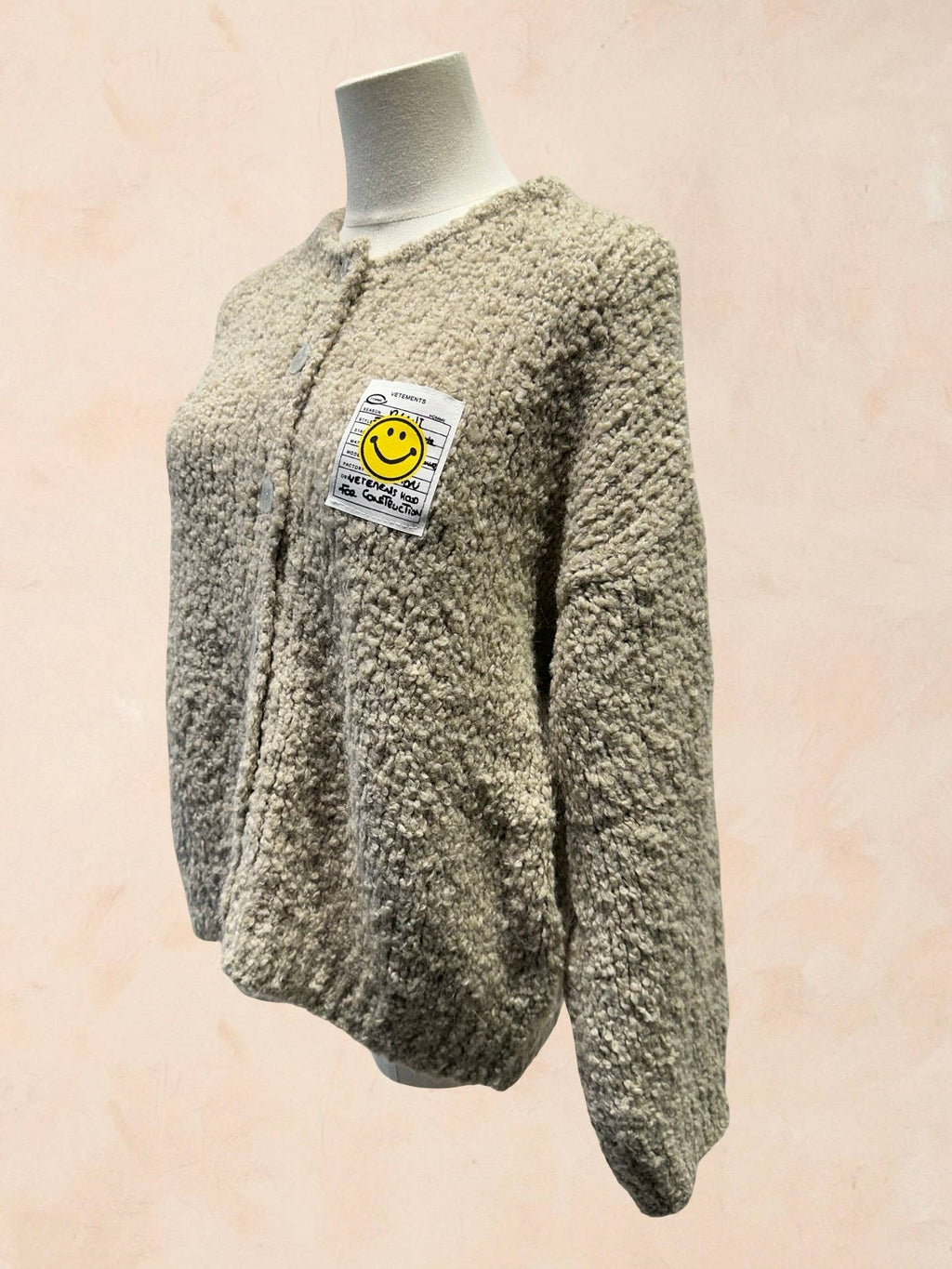 Gilet bouclette avec patch Smiley LAINE APLAGA