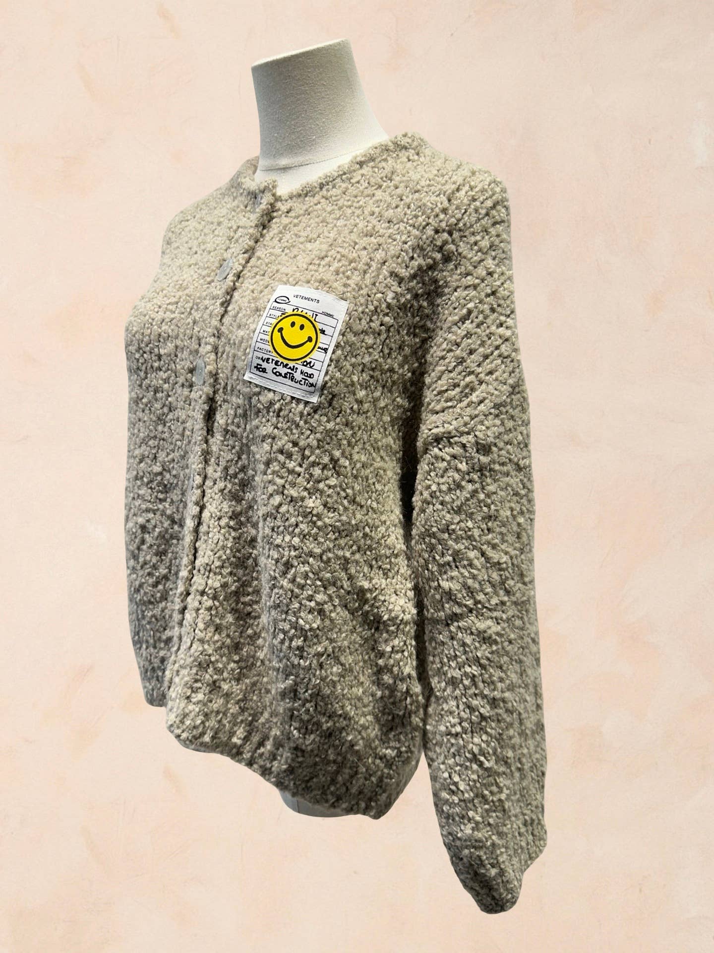 Gilet bouclette avec patch Smiley LAINE APLAGA