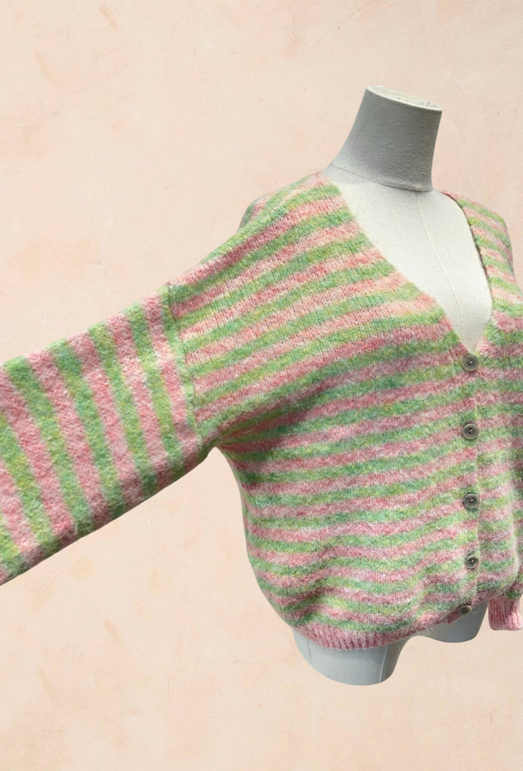 Gilet rayé oversize en maille douce LAINE
