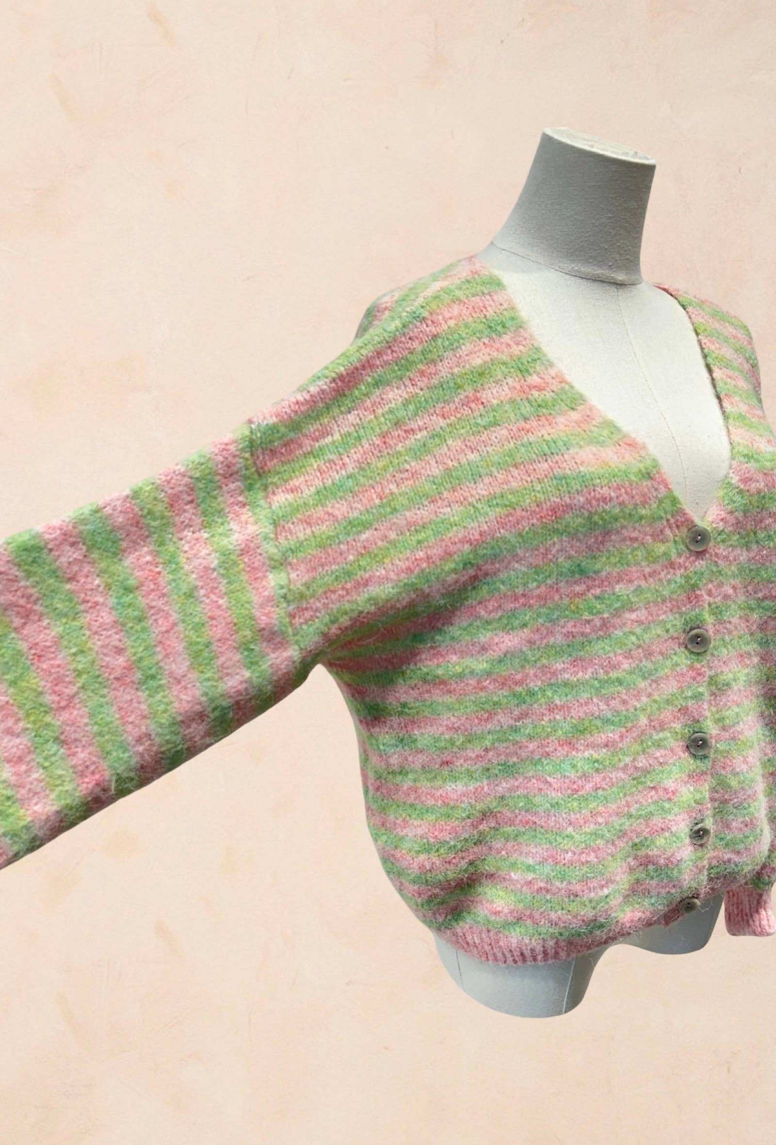 Gilet rayé oversize en maille douce LAINE