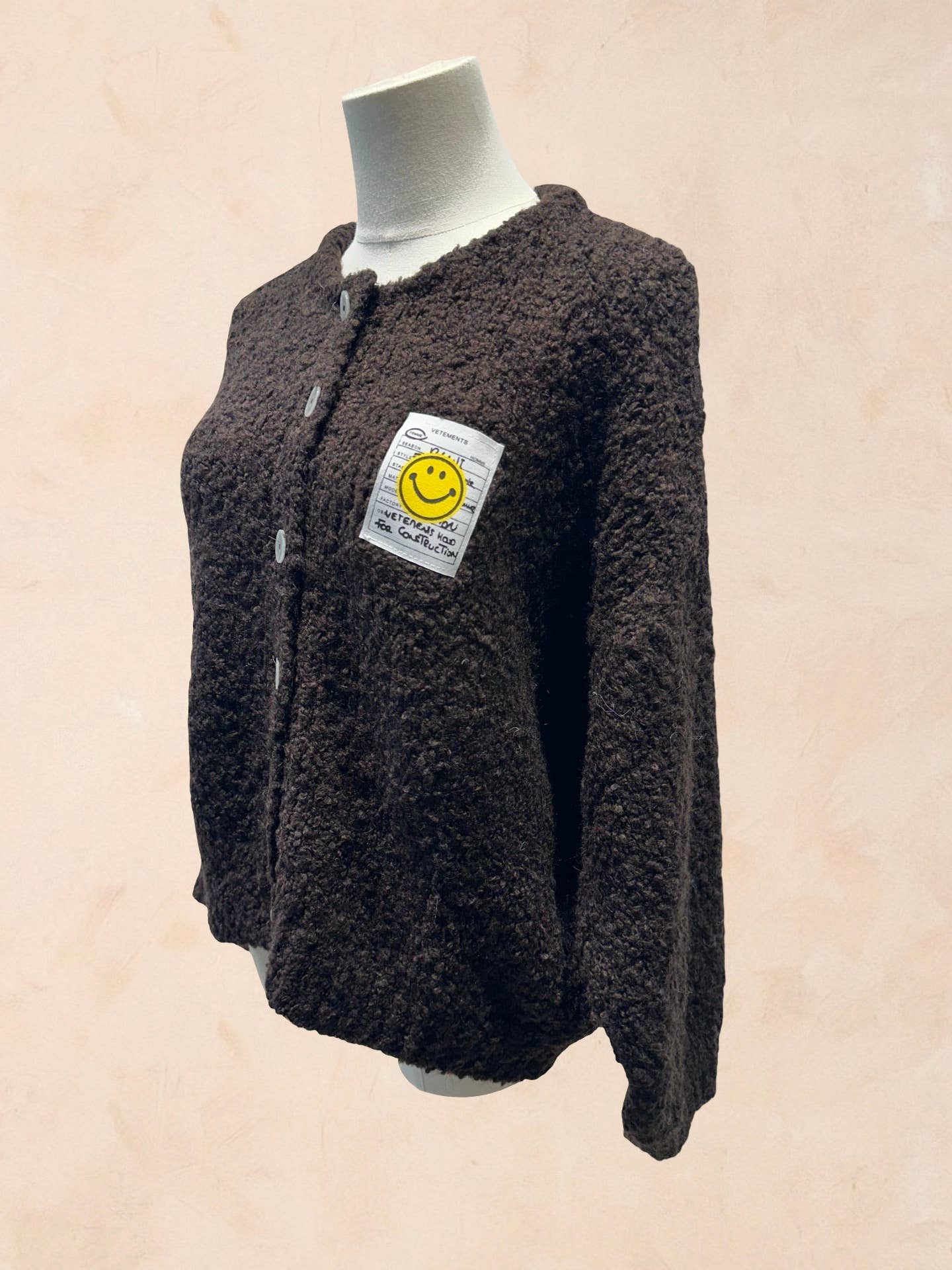 Gilet bouclette avec patch Smiley LAINE APLAGA