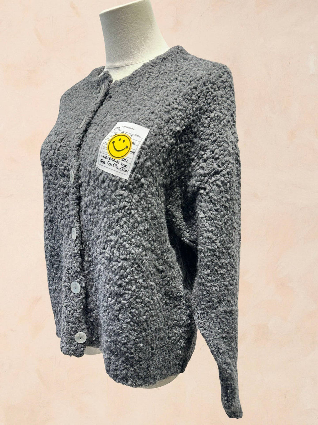 Gilet bouclette avec patch Smiley LAINE APLAGA