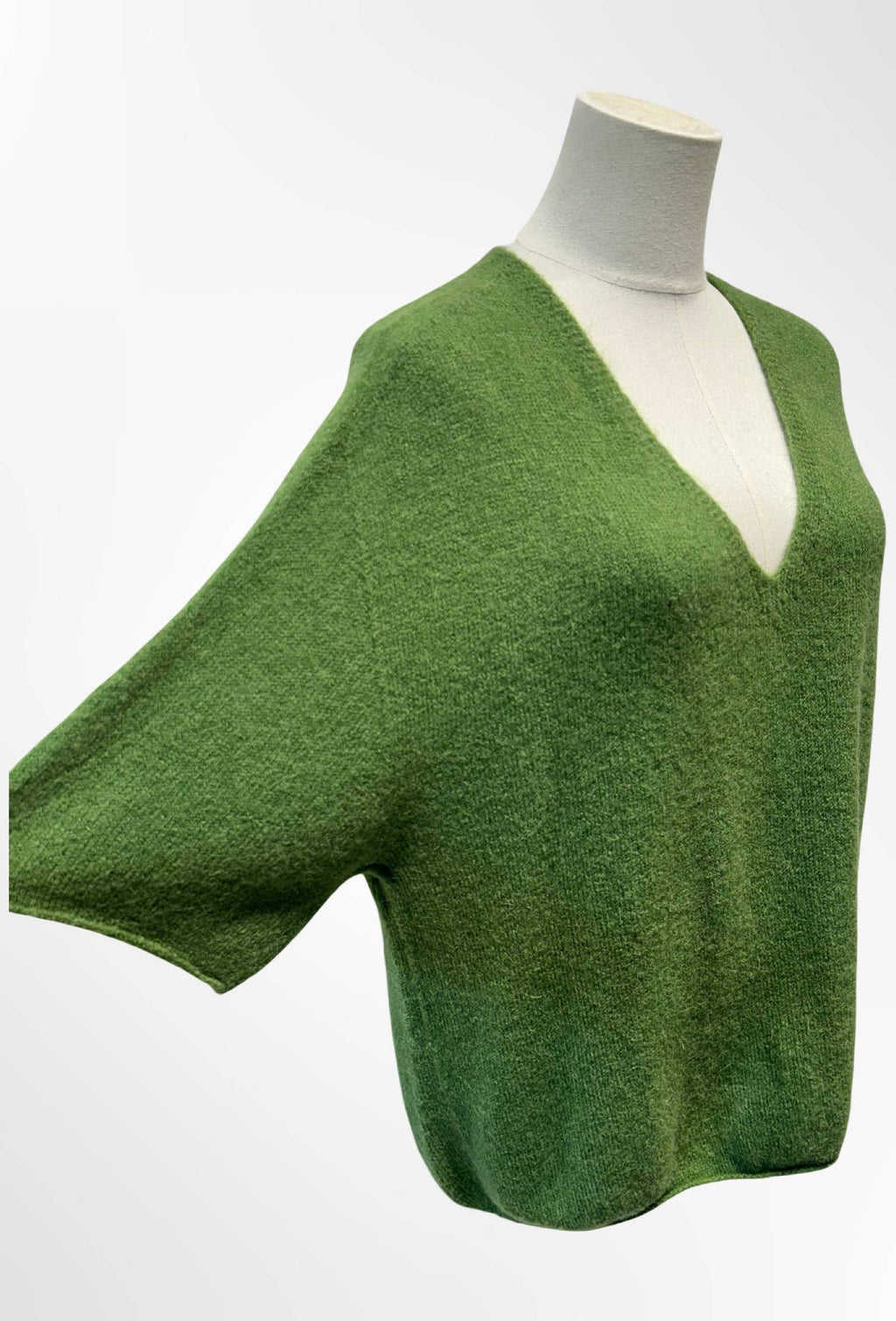 Pull col V manches courtes ALPAGA/ LAINE