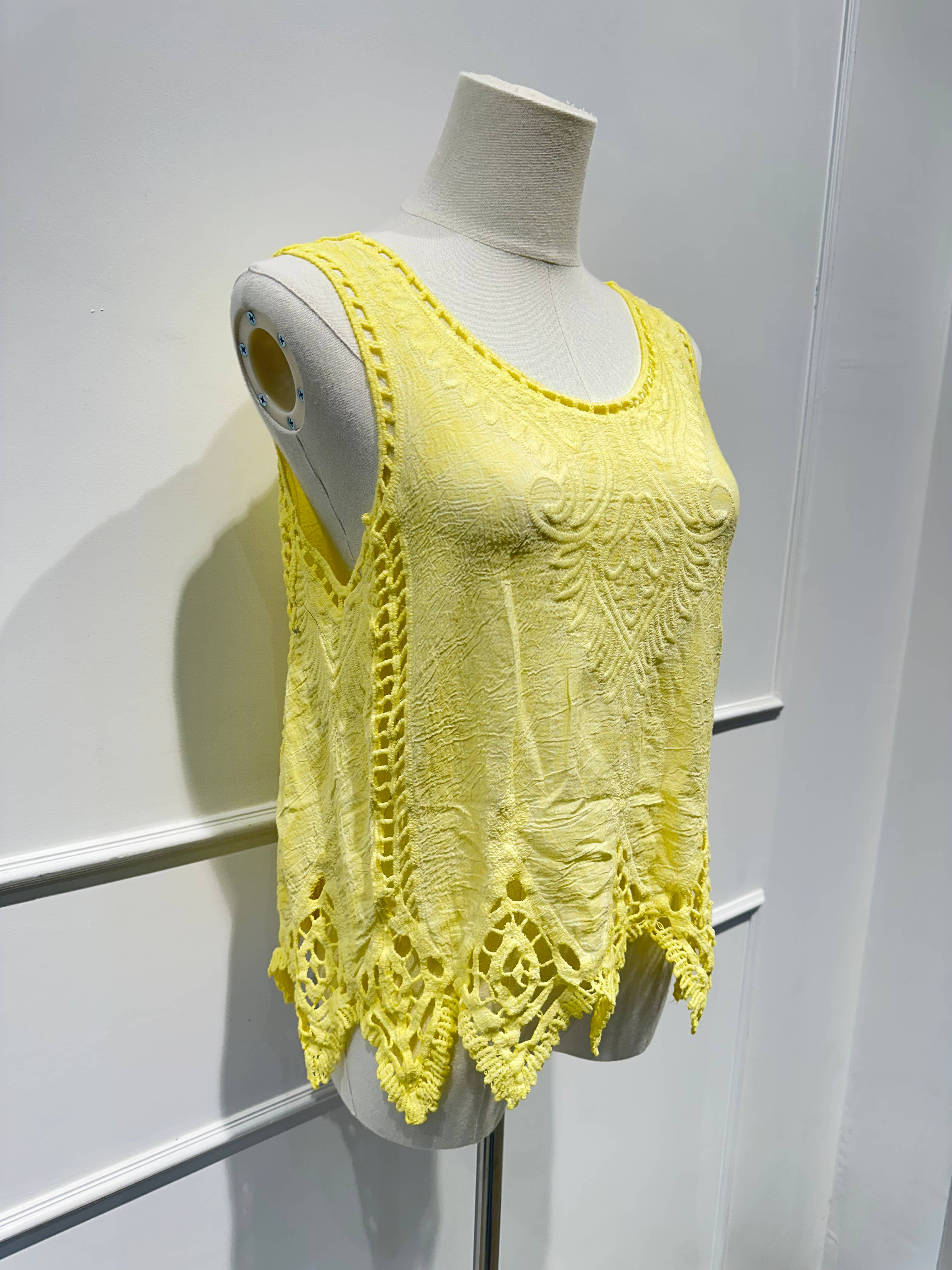 Débardeur Brodé en Dentelle