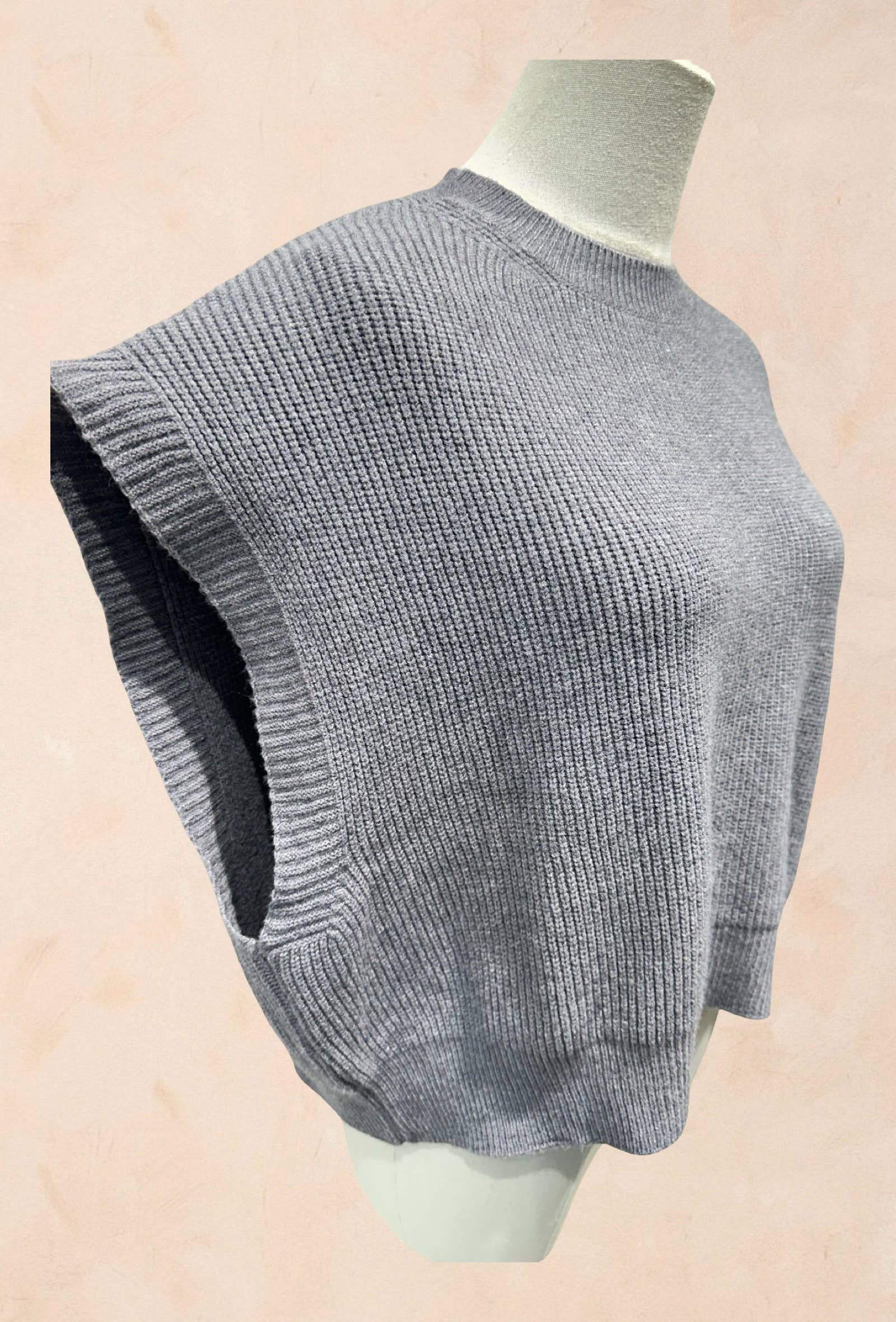 Pull Sans Manches Oversize en Maille – VISCOSE