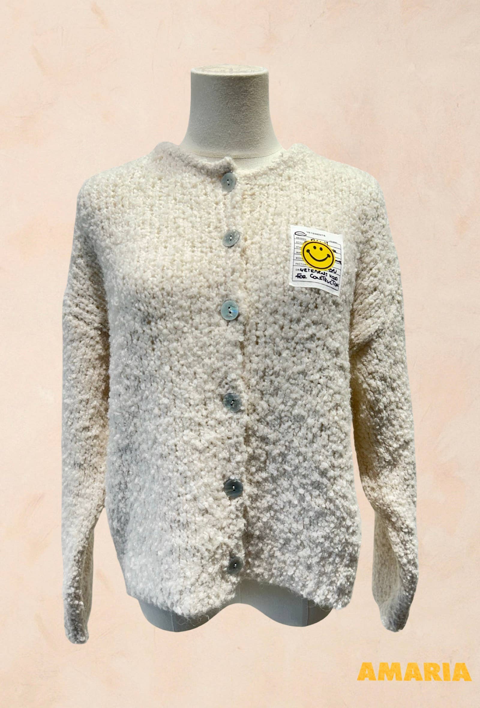 Gilet bouclette avec patch Smiley LAINE APLAGA