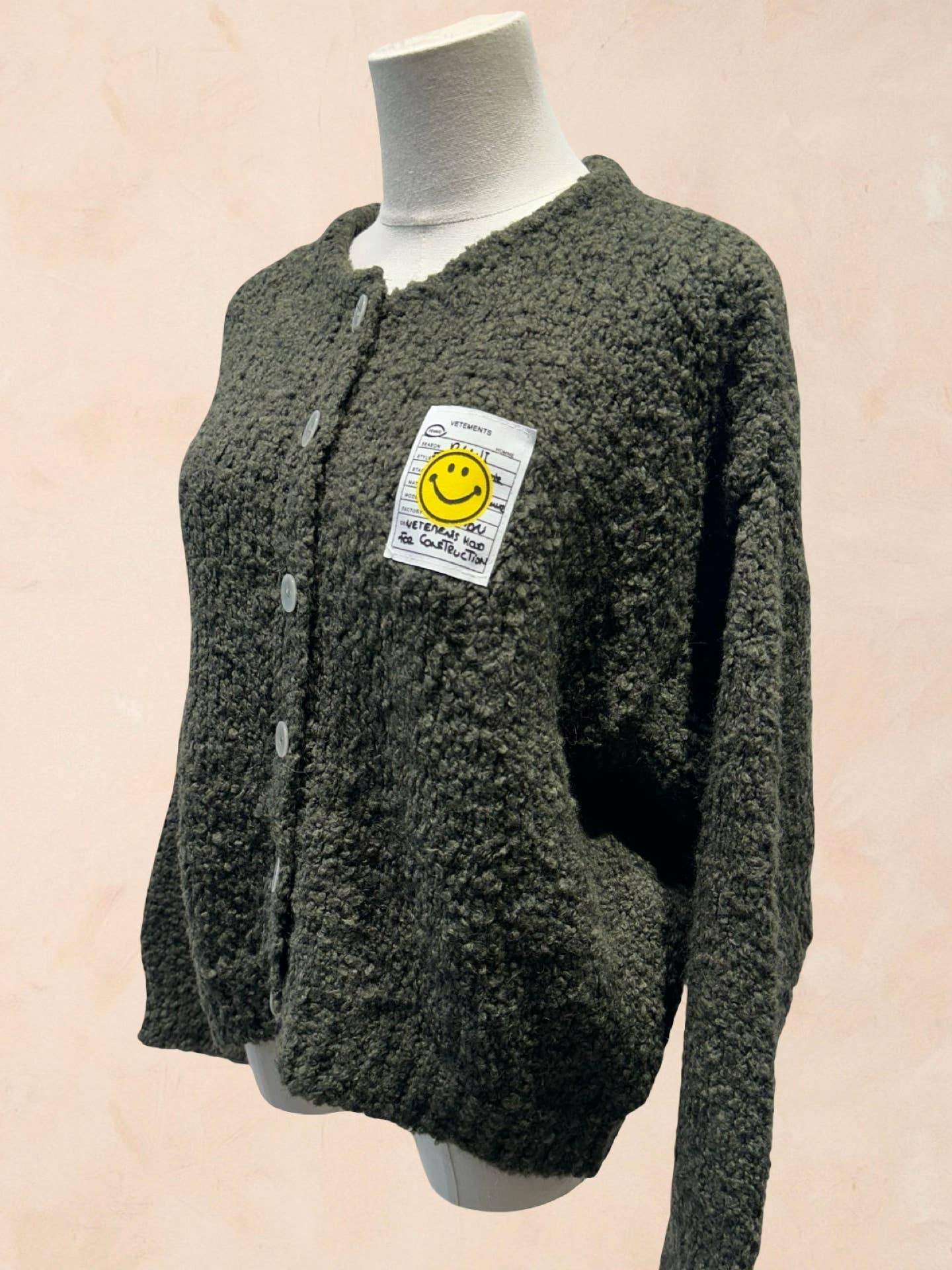 Gilet bouclette avec patch Smiley LAINE APLAGA