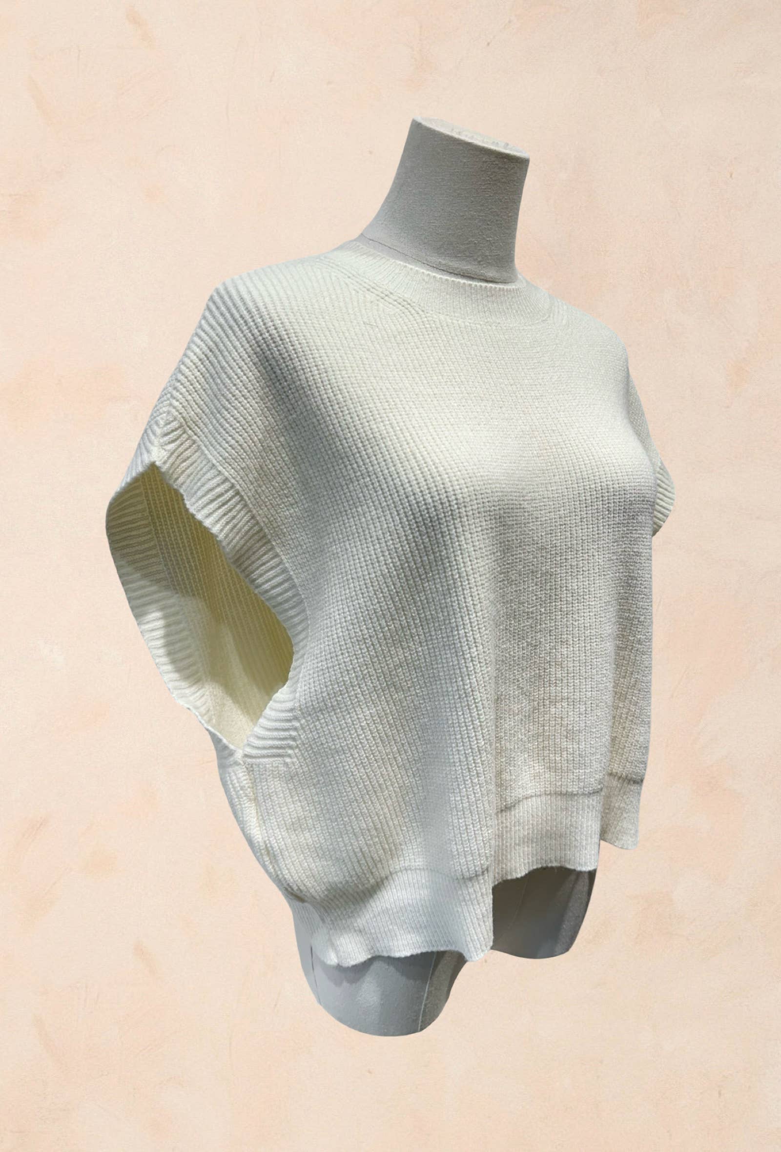 Pull Sans Manches Oversize en Maille – VISCOSE