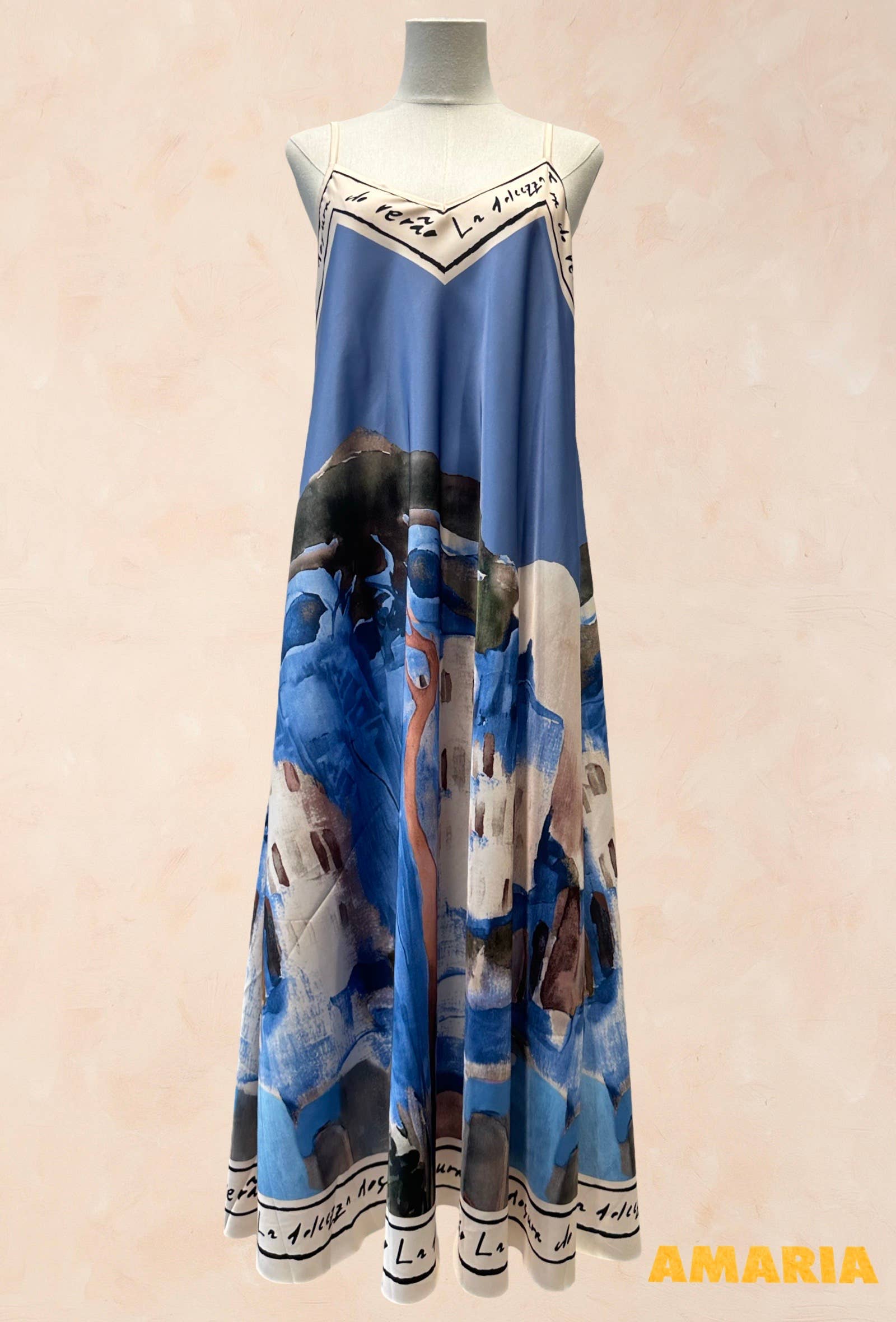 Robe Viscose Soie Imprimé Fluide à Bretelles VISCOSE