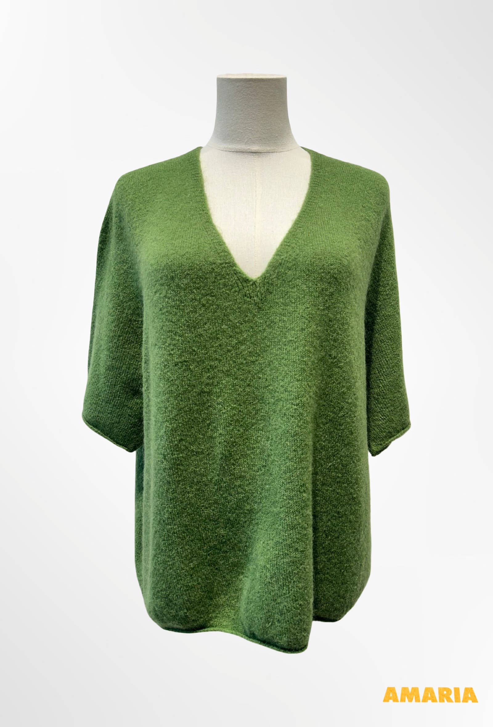 Pull col V manches courtes ALPAGA/ LAINE