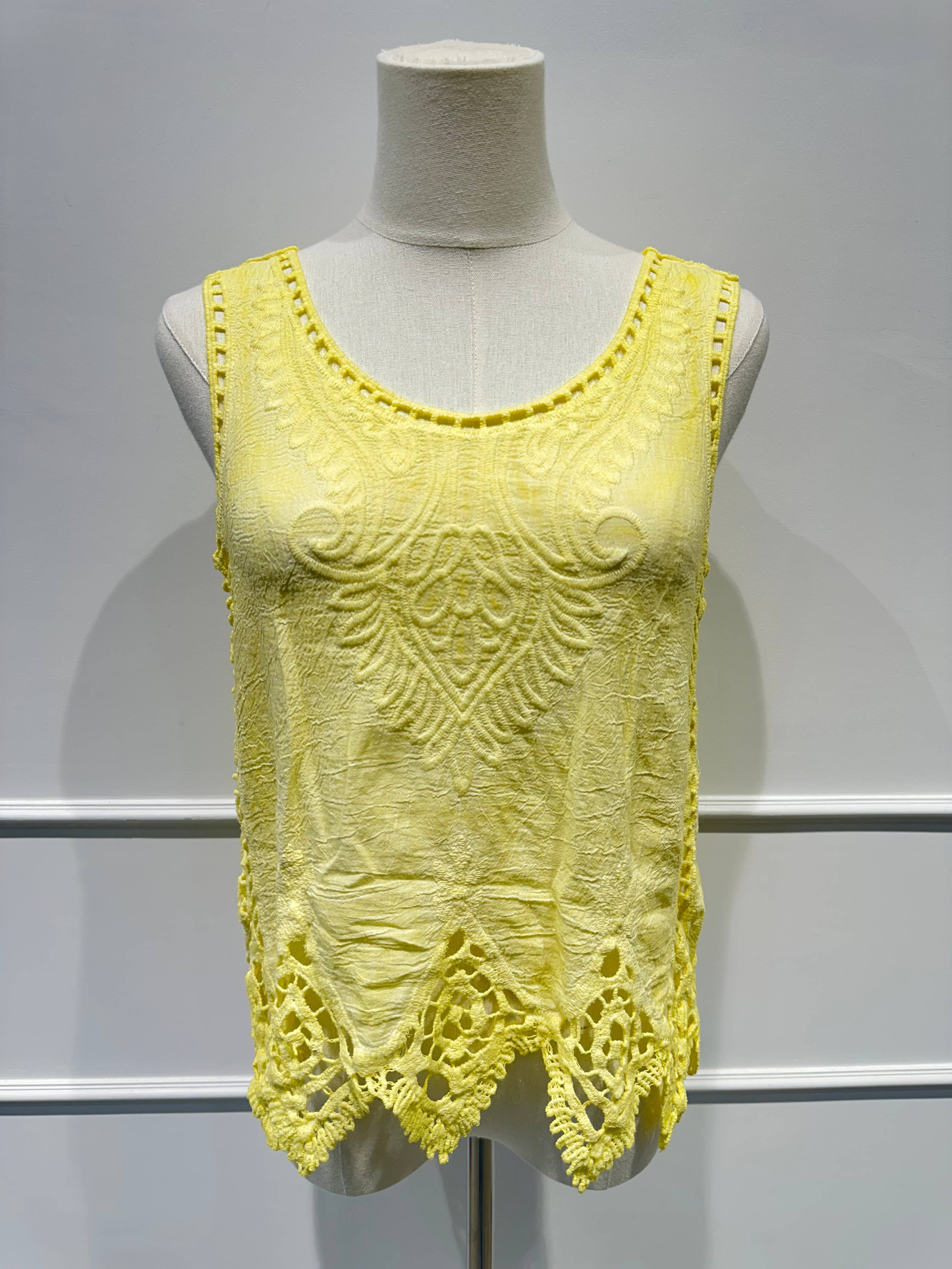 Débardeur Brodé en Dentelle