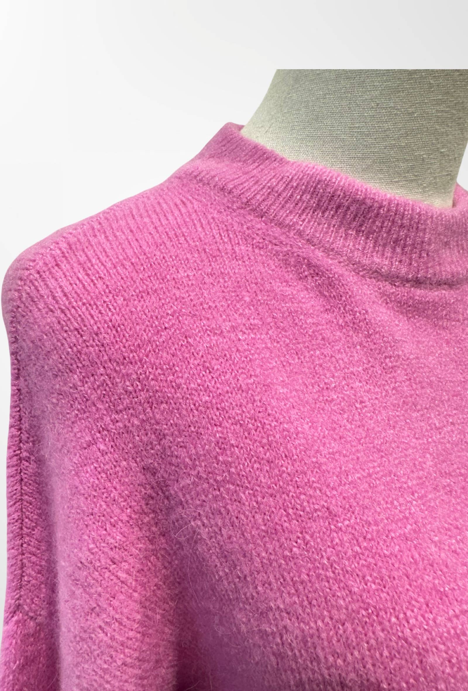 Pull Cropped Col Montant Maille Douce ALPAGA