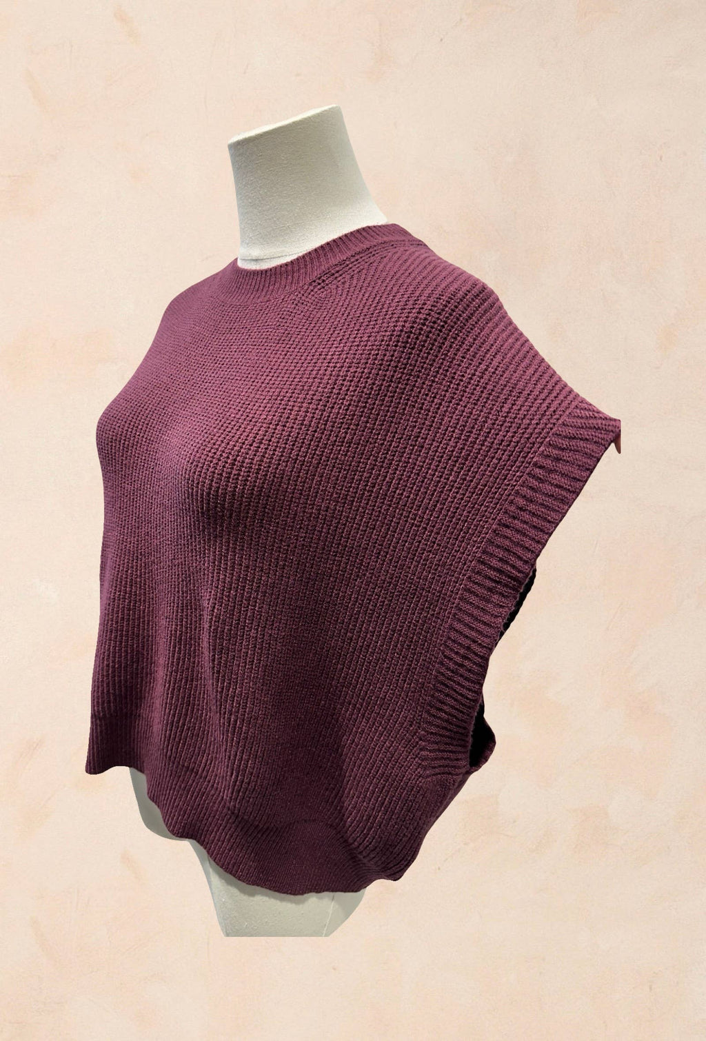 Pull Sans Manches Oversize en Maille – VISCOSE
