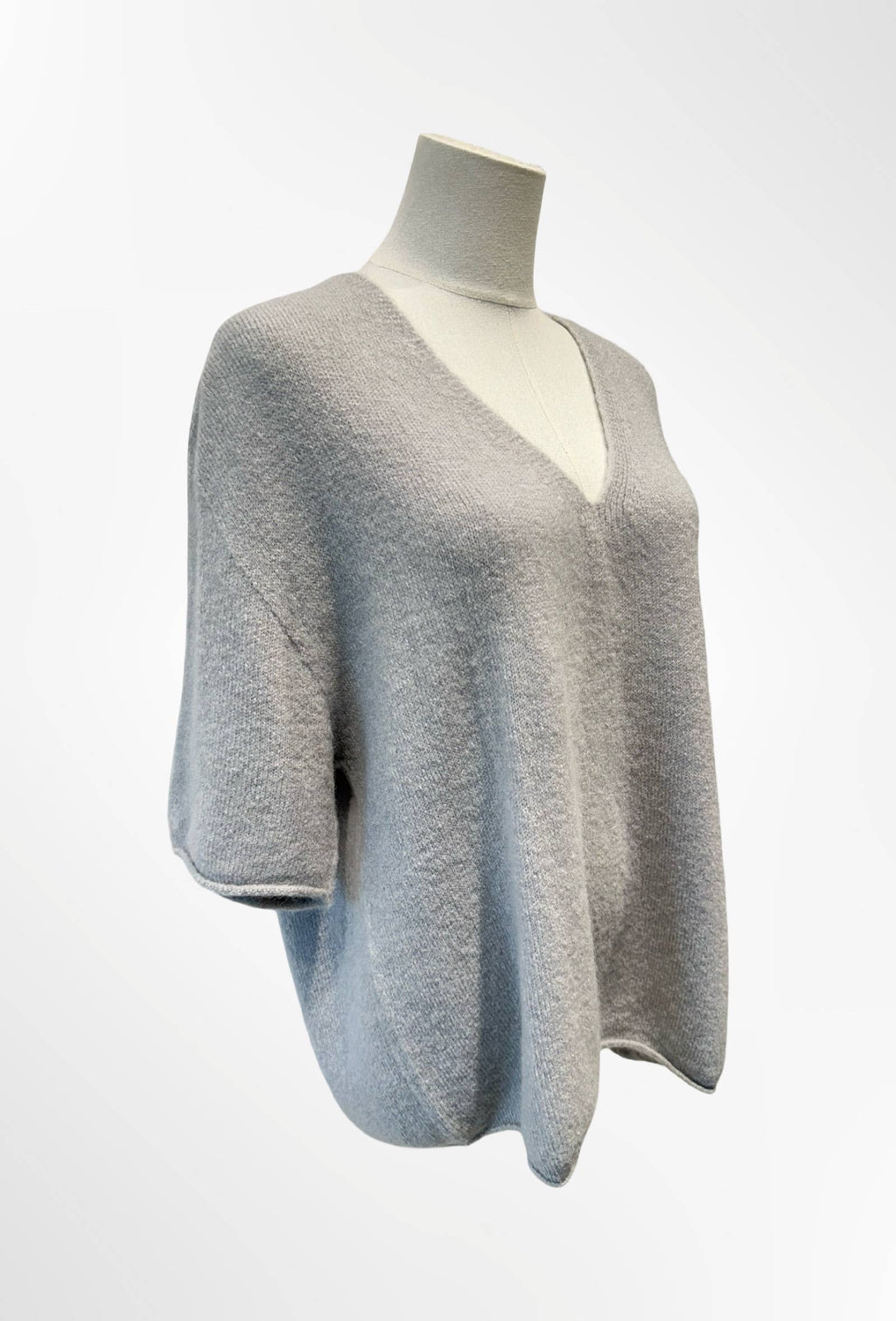 Pull col V manches courtes ALPAGA/ LAINE